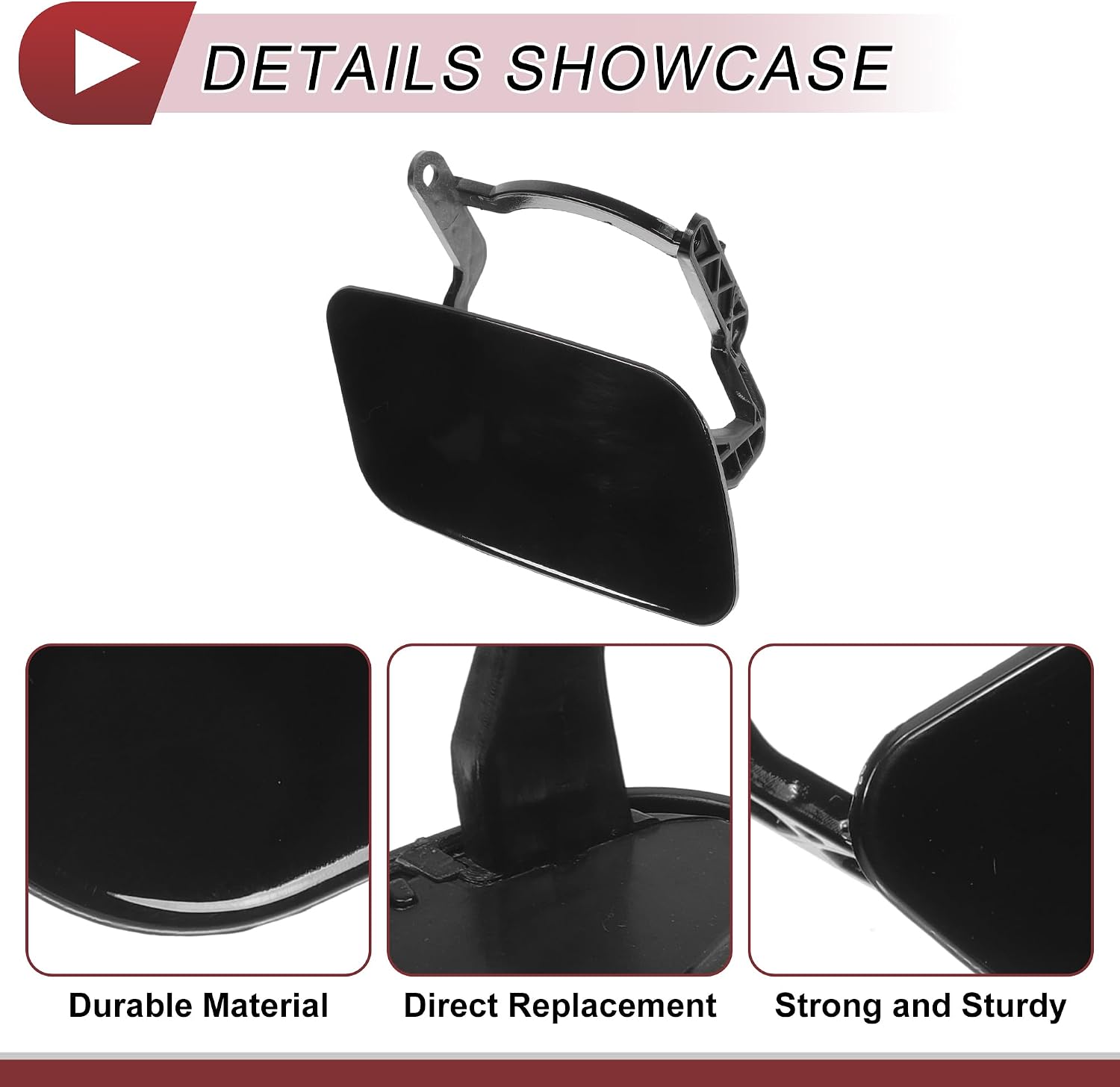 1 Pcs Front Right Side Bumper Headlight Washer Nozzle Cover Cap for Audi Q5 2009-2012 Bumper Trim Nozzle Cover No.8R0955276 Black Plastic