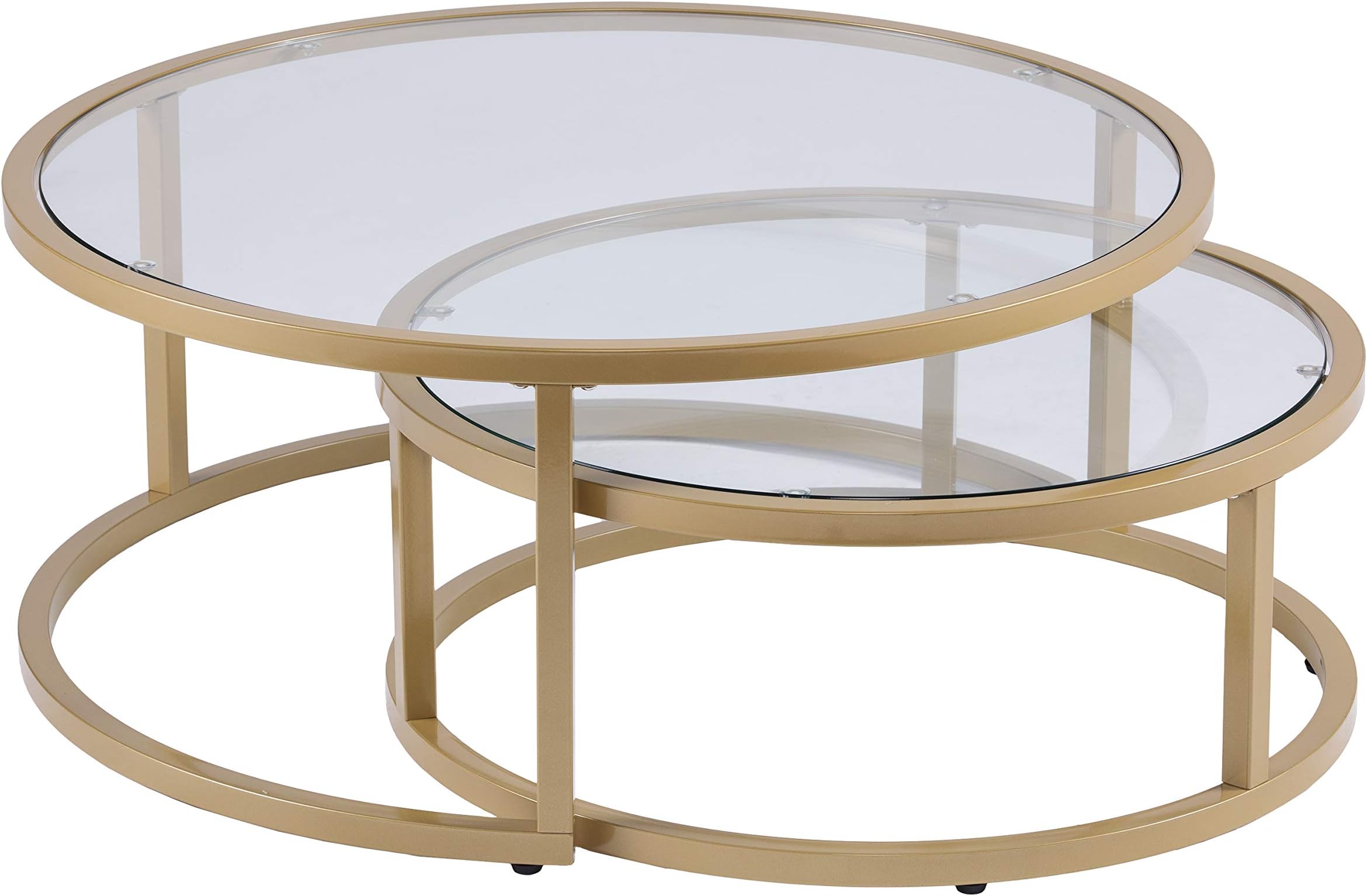 Evelyn Glam Nesting Coffee Table 2-pc Set, Gold
