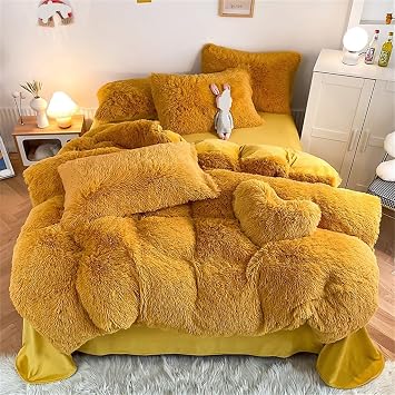 Plush Four Piece Set with Thick and Warm Winter Coral Velvet Bed Sheets, Duvet Covers, Bedding200 * 230cm