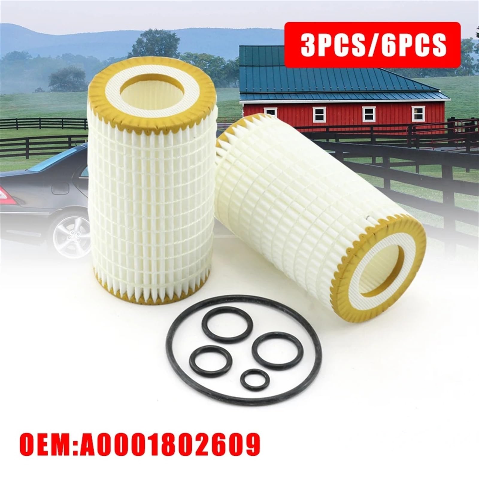 MOTOHIRO 3 uds 6 uds A0001802609 Filtro de Aceite de automóvil 1121800009 for C219 CLS 280 300 320 350 500 CLK SLK Filtros de Aceite para vehículos (Size : 6PCS)