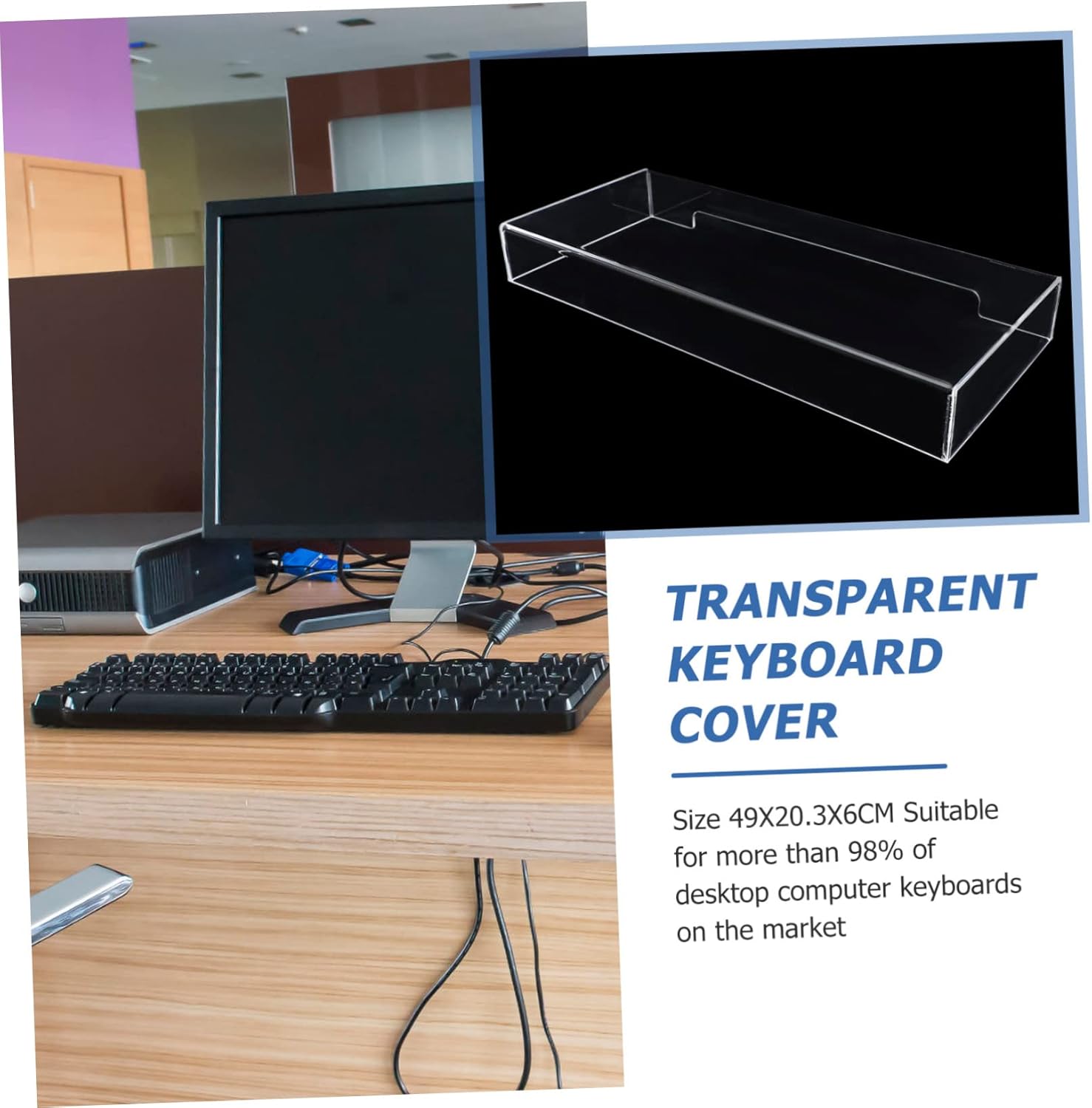 Gatuida Acrylic Keyboard Protector Cover Computer Keyboard Case Scratch Resistant Transparent Cover Pet and Spill