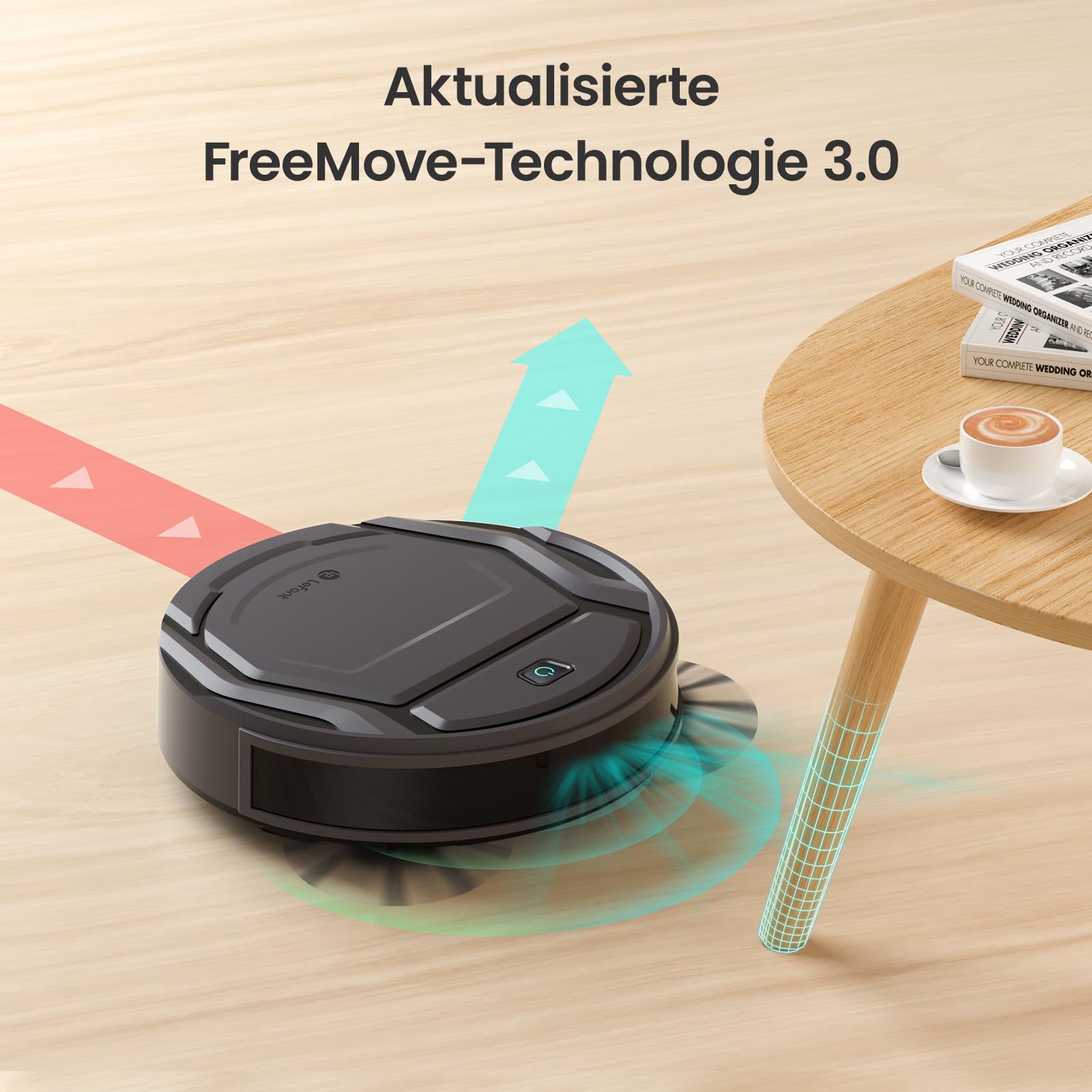 Lefant M210P Saugroboter ohne Wischfunktion, 2200 Pa Saugkraft, 120 Min.Steuerung per WLAN, Bluetooth, Alexa und App, 6 Reinigungsmodi und automatisches Aufladen, ideal für Tierhaare und Harte Böden