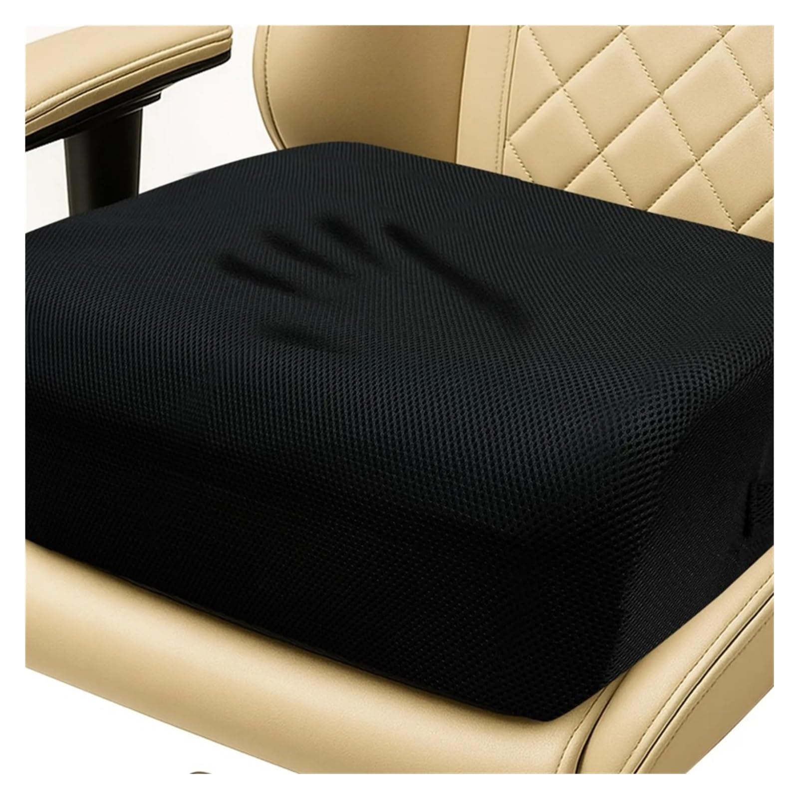 cojín para Coche Cojín Memory Foam Extra Grueso 3en1 Coche Oficina Silla de Ruedas(Black)