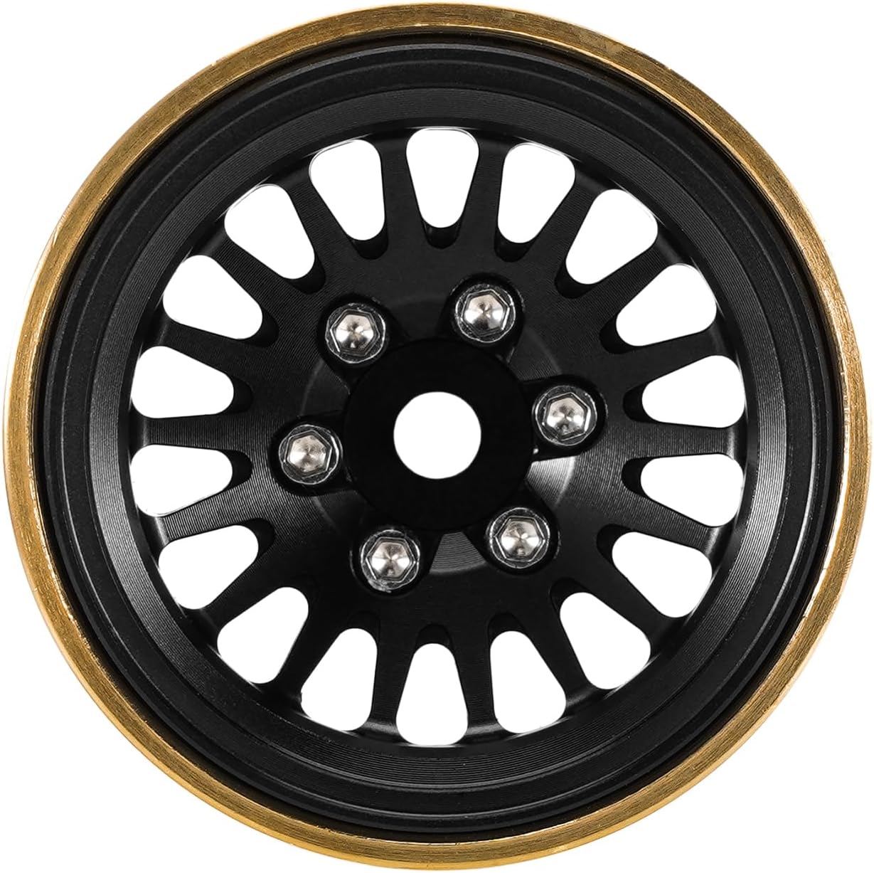 INJORA 1.0 Silicone Rubber Inserts and S5 Rock Terrain Crawler Tires and Brass Beadlock Wheel Rim for 1/18 1/24 RC Upgrade