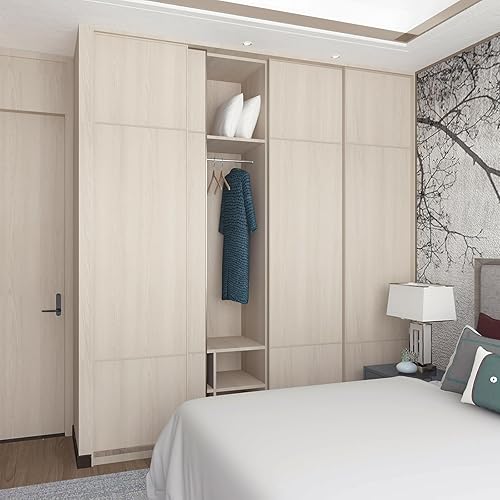 Miniatura 3 de Papel tapiz de madera extra ancho de 31 x 354 pulgadas, papel de contacto de grano de madera beige, papel tapiz grueso de madera sintética clara