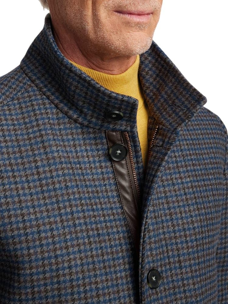 Paul Fredrick Men's Wool Blend Check Carcoat - Image 6