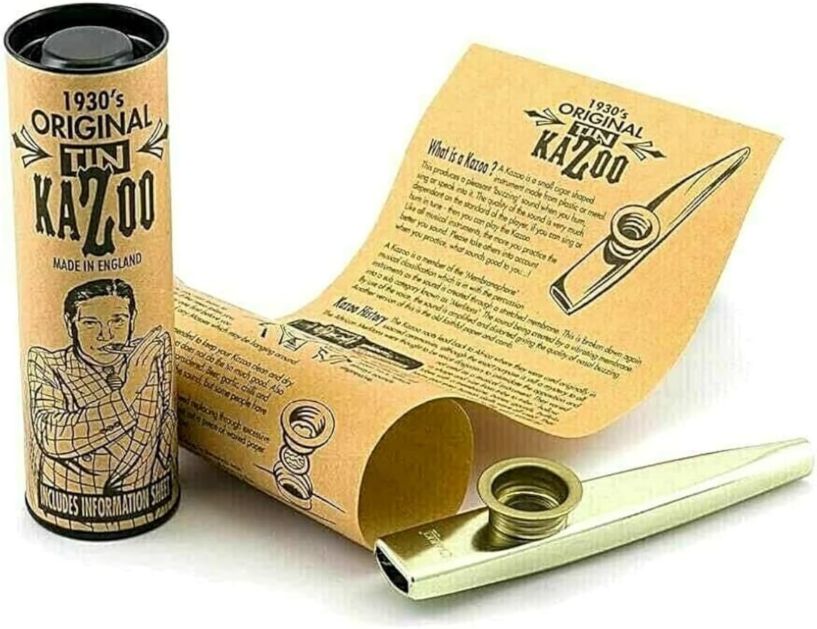 GEWA Kazoo Individual Instrument, Original, Metal, Gold-Colored, Individually Packaged