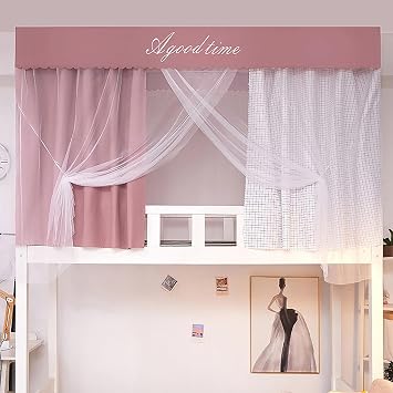 Bunk Bed Curtains,Privacy Shading Canopy Bed Frame Poles 4 Corner Post Bed Canopy Frame Bunk Bed Canopy Twin Top Bunk Bed Tent Canopy, Canopy Bed Curtains for Top Bunk ( Color : Blue , Size : Upper Bu