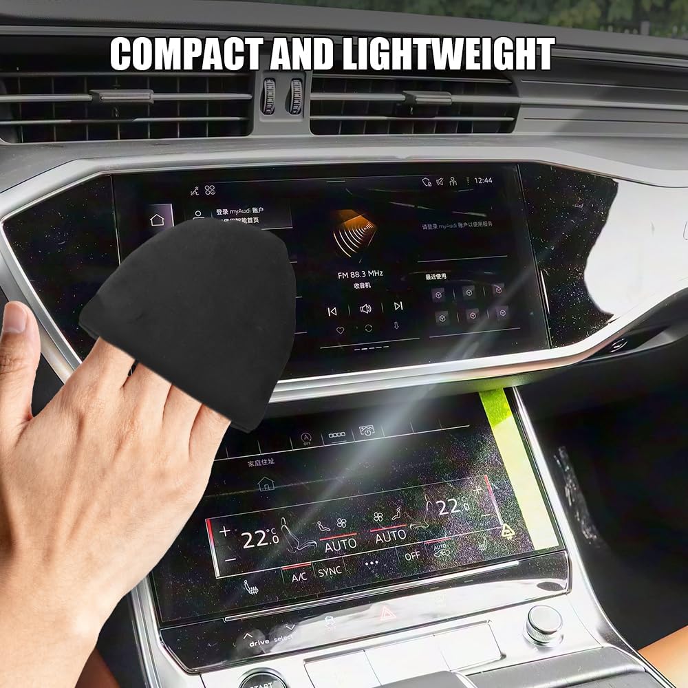 Car Screen Cleaner, Microfiber Screen Wipe Cloth, Foldable Touch Display Screen Cleaning Cloth, Universal Interior Dashboard LCD Display Cleaning Accessories for Cars SUVs Trucks (Triangular) image 3