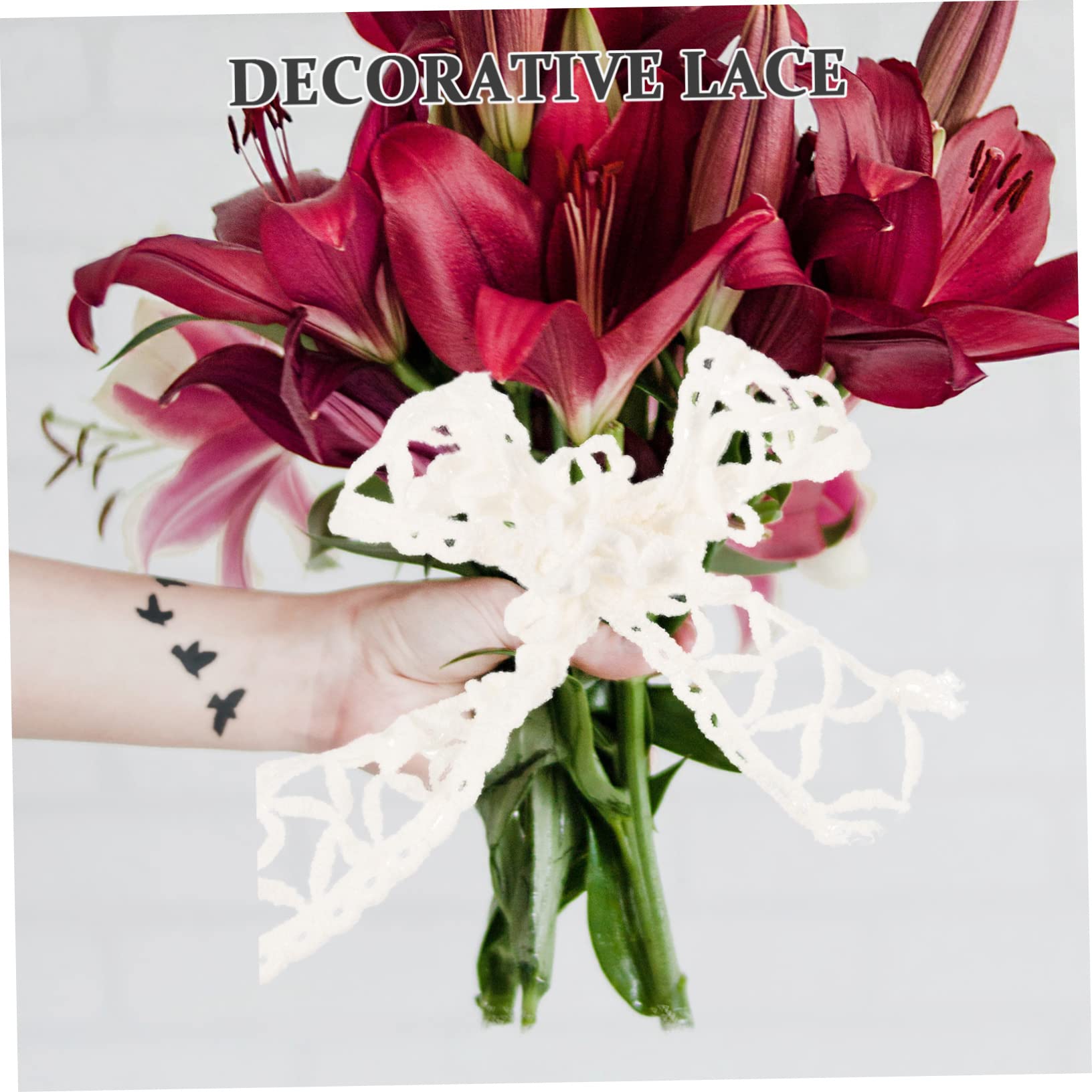 STOBOK 3 Set Di Pizzo Per Applicazioni Da Cucire Per Abbellimenti Di Da Sposa Bordature in Tessuto 4 * 3