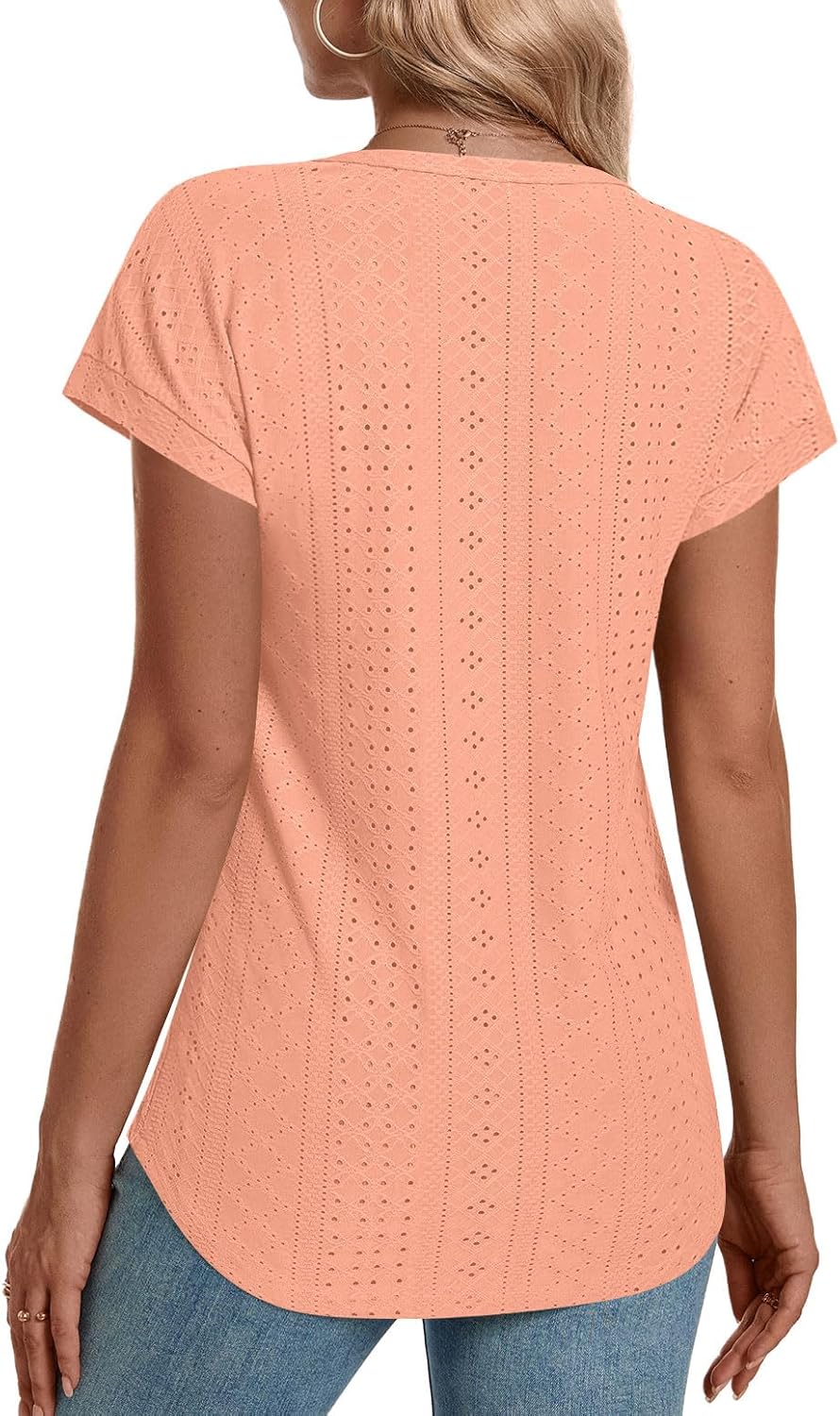 LONGYUAN Womens Summer Shirts Crewneck Short Sleeve Tunic Tops 2026 Dressy Casual Cap Sleeve Blouses - Image 4