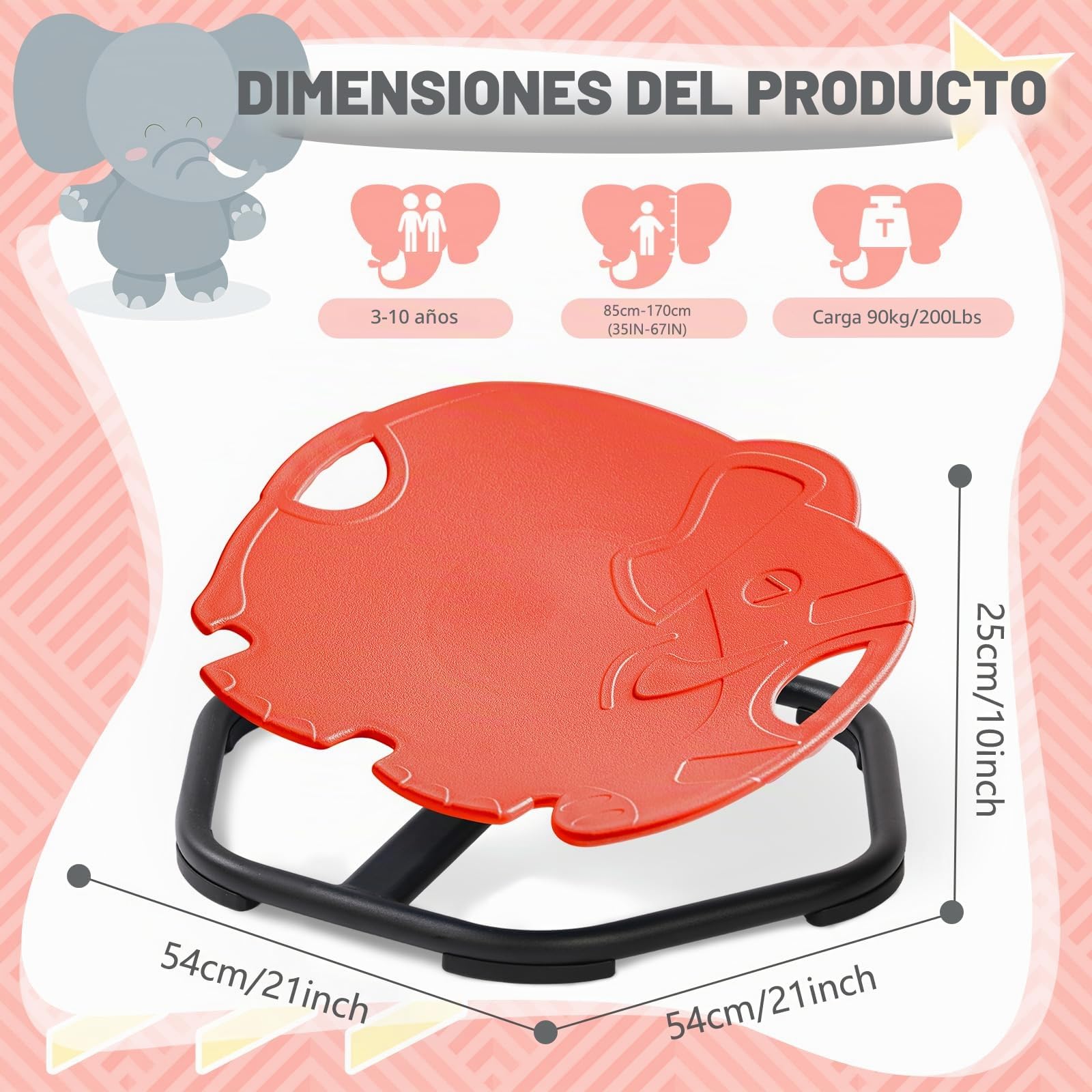 Carrusel Autismo Silla giratoria para niños con asa, silla giratoria sensorial de 360°, juguete para autismo, TDAH herramienta de entrenamiento, coordinación física y equilibrio, silla de equilibrio