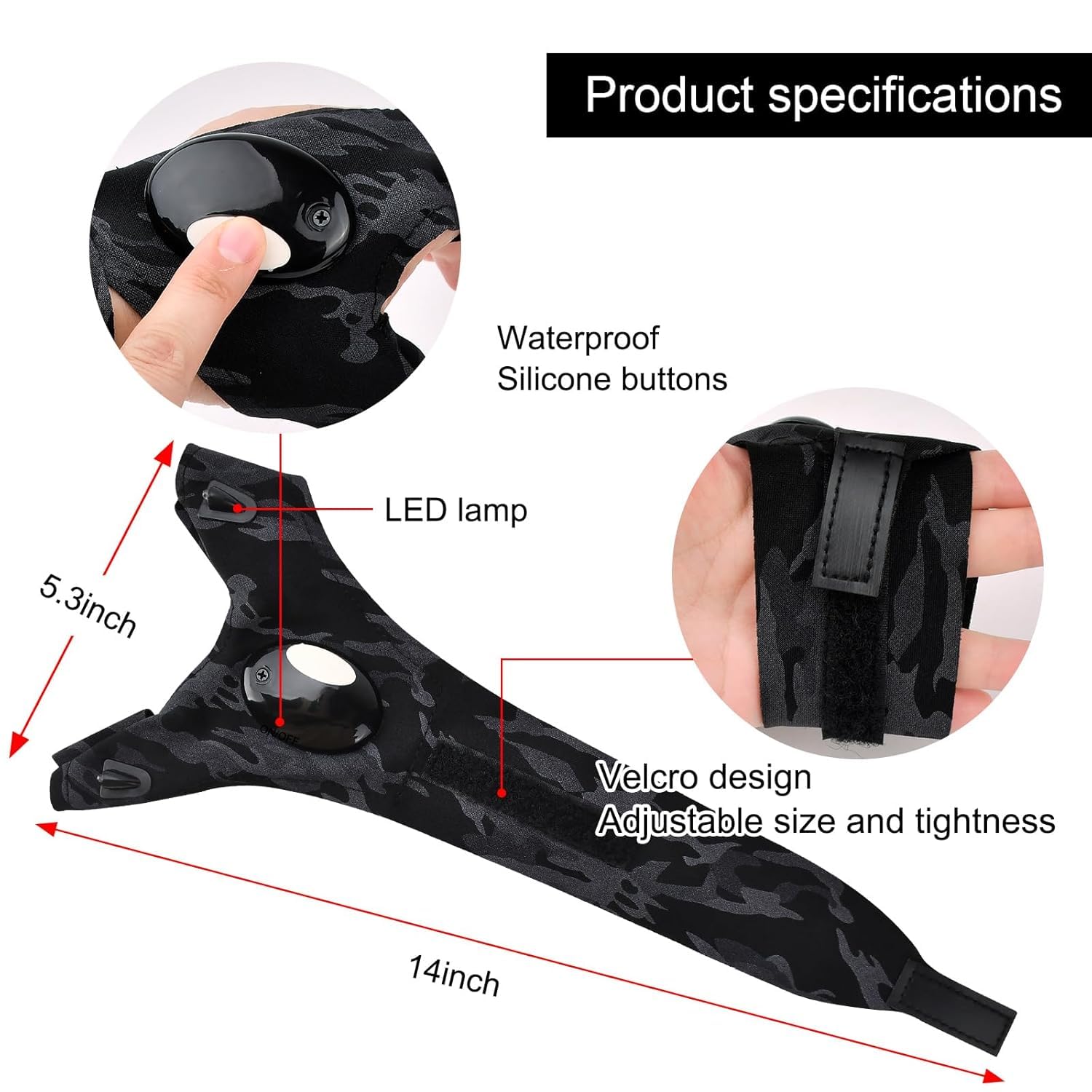 Universal LED Flashlight Gloves – Waterproof Hands-Free Lighting Tool for Fishing, Repairing, Camping, and Night Work (Pack of 2) 2