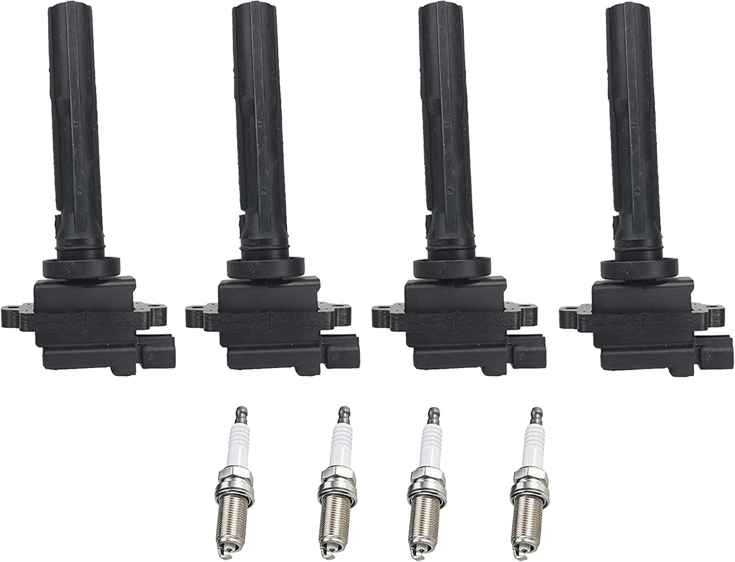 ENA Ignition Coil Pack and Platinum Spark Plug Set of 4 Compatible with Suzuki 1996-1997 Sidekick 1.8L L4 Replacement for UF169 4504
