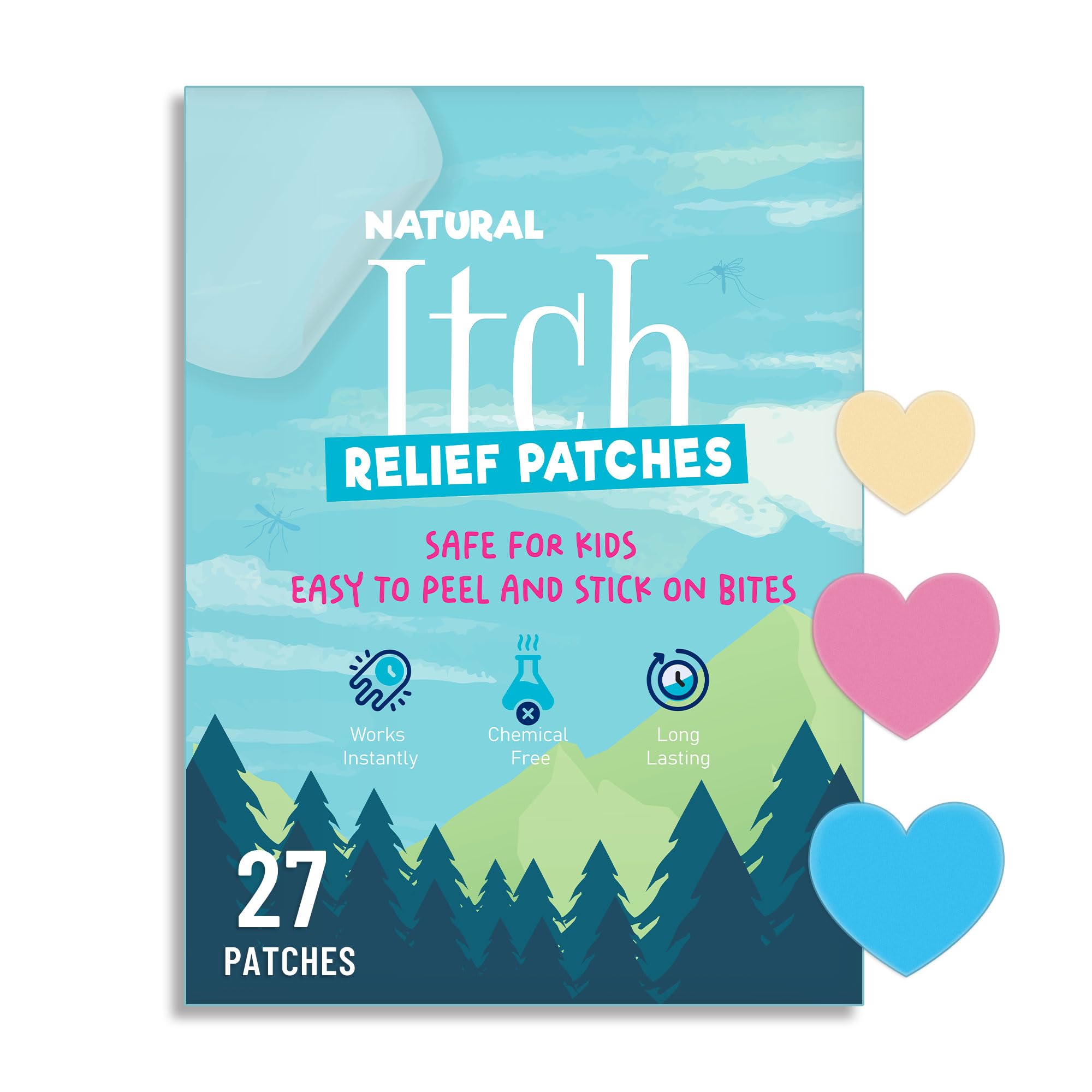 Itch Relief Patches for Kids 27 Colorful Patches, Anti Itch Stickers, Fast Bite Itch Relief, Reduce Swelling Itching, Summer Travel Essentials for Outdoor, Camp, Hiking