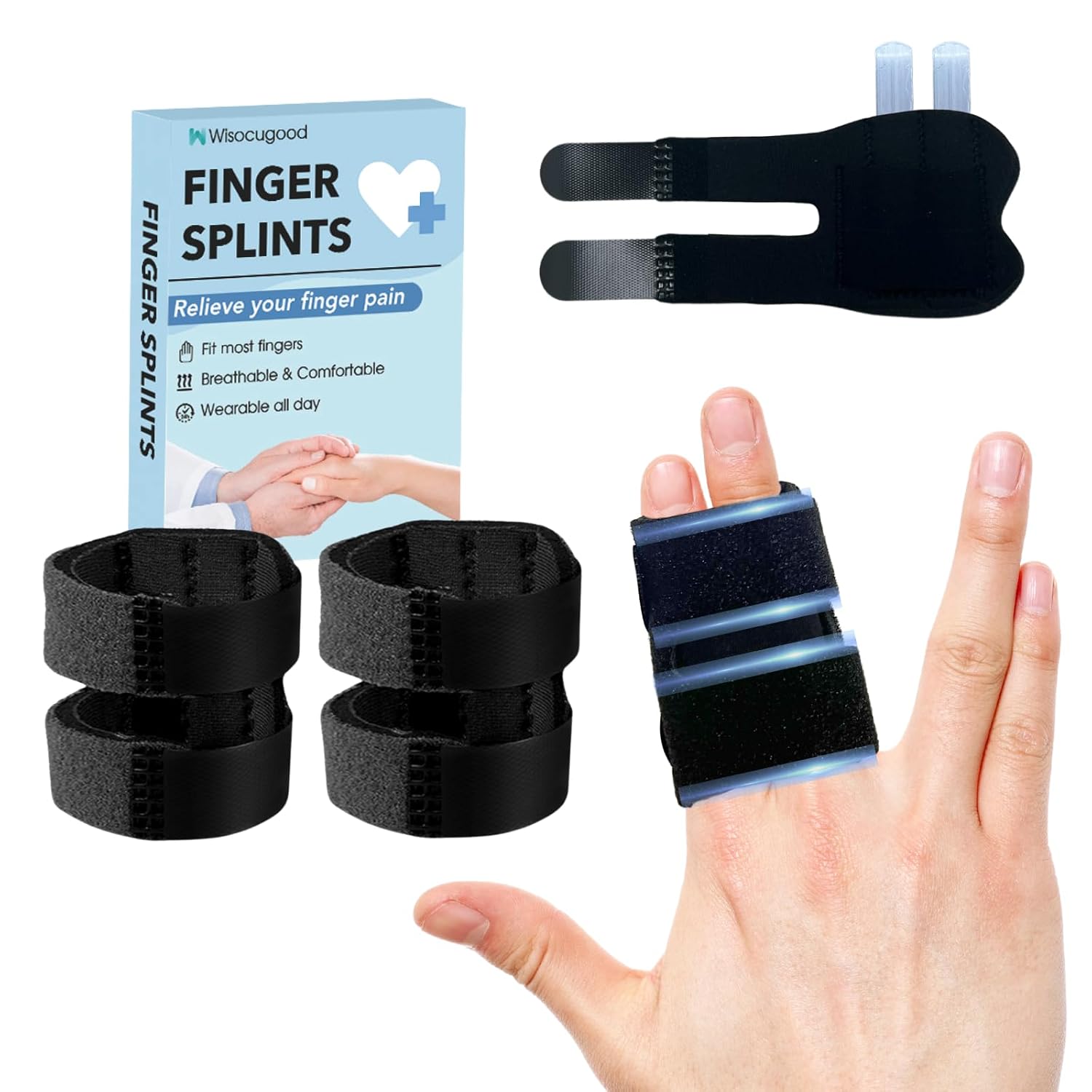 2Pcs Trigger Finger Splint with 2 Metal Bars, Thumb Finger Splint,Finger Brace,Fingers Straightening,Pain Relief,Arthritis,Suitable for double fingers,thumb, Index, Middle, Ring, Pinky Finger (Pink)