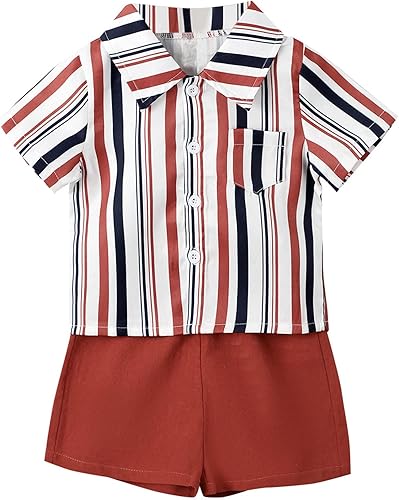 Toddler Girl Fall Winter Clothes Toddler Boys Short Sleeve Stripe Prints Shirt Tops and Toddler Boy Soccer