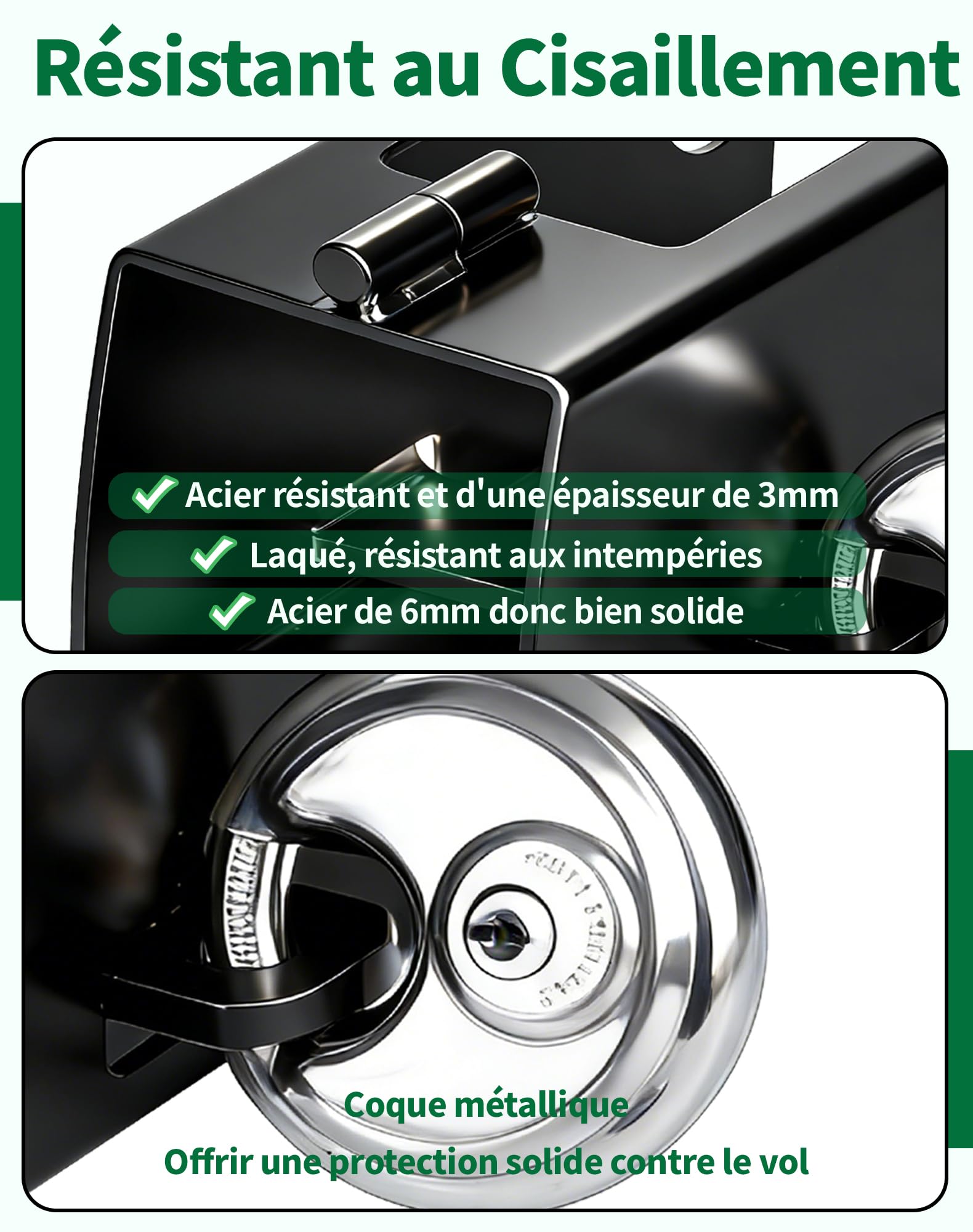 LAOYE Antivol Remorque Attelée Cadenas Remorque Non Attelée Antivol Caravane Attelage Verrou Remorque Voiture Serrure Remorque Attache Verrouillage (Noir)
