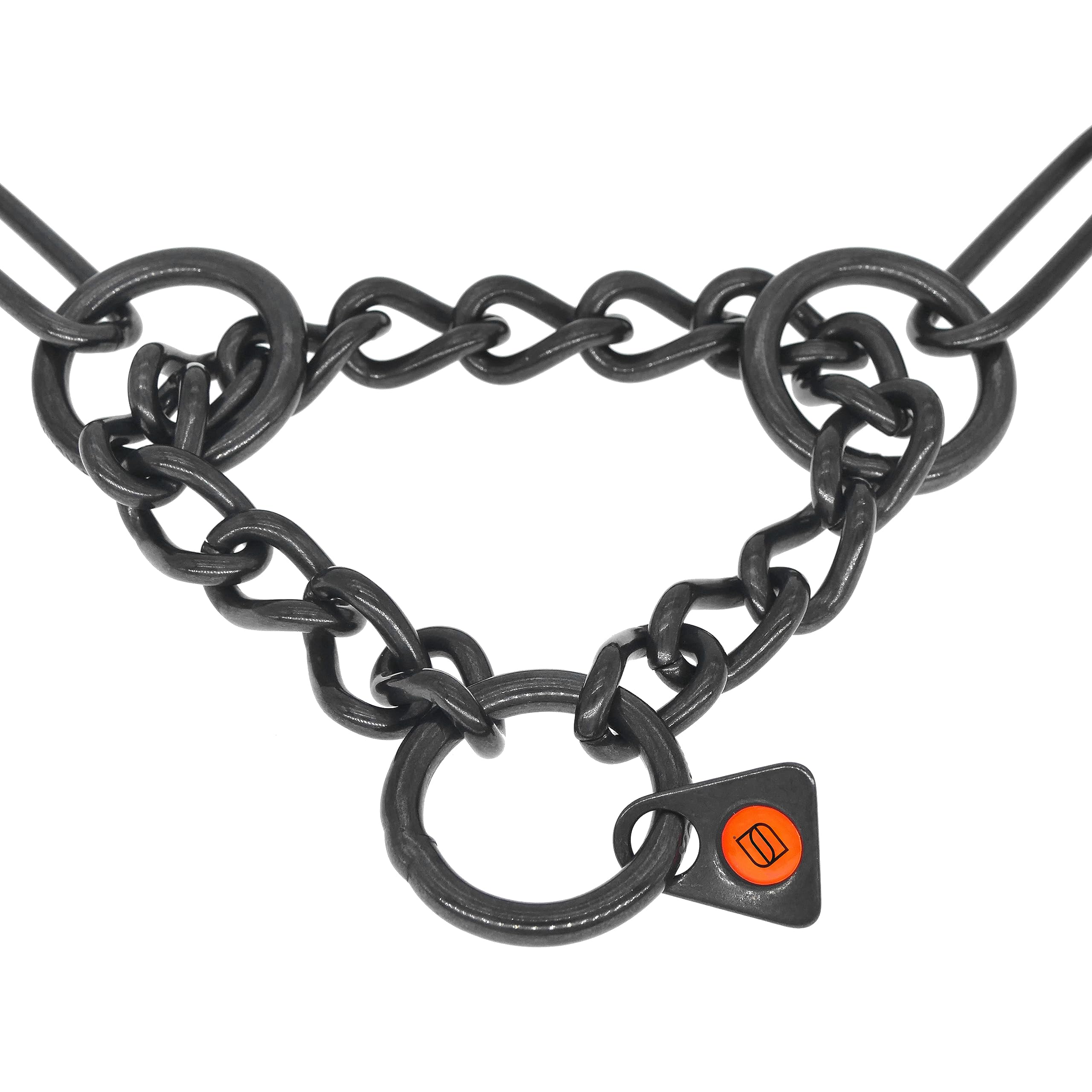 Sprenger, collana per cani con catena da 3 mm, in acciaio inox, per cani a pelo lungo, fino a 55 kg, colore nero (61 cm)