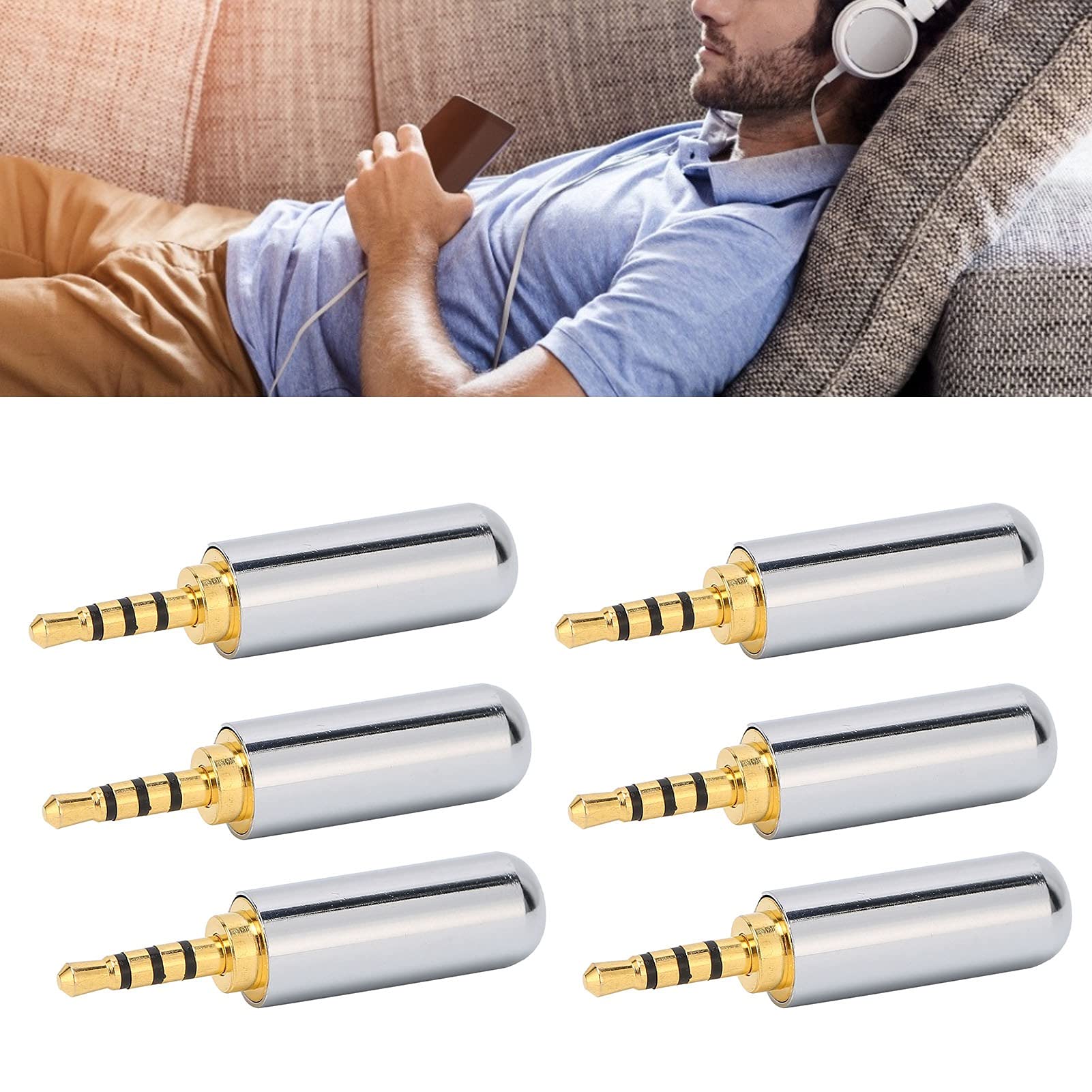 Conector de Audio estéreo para Auriculares de 2,5 mm, Conector de Repuesto para Productos Digitales, Conector de Metal de 80 Piezas con diseño Delgado, Compatible con