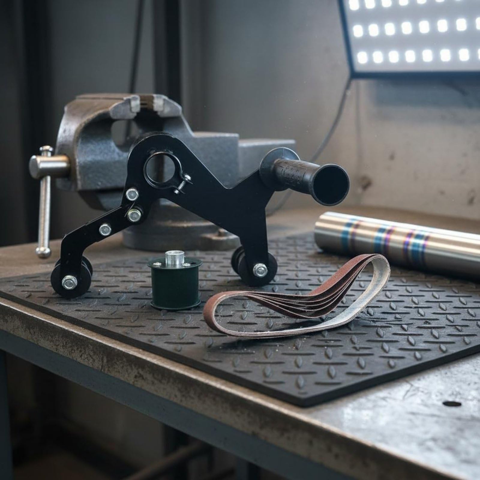 Cabezal Lijador de Banda Grano Múltiple Adaptador Banda Rectangular Accesorio Lijado Tubos, 14MM