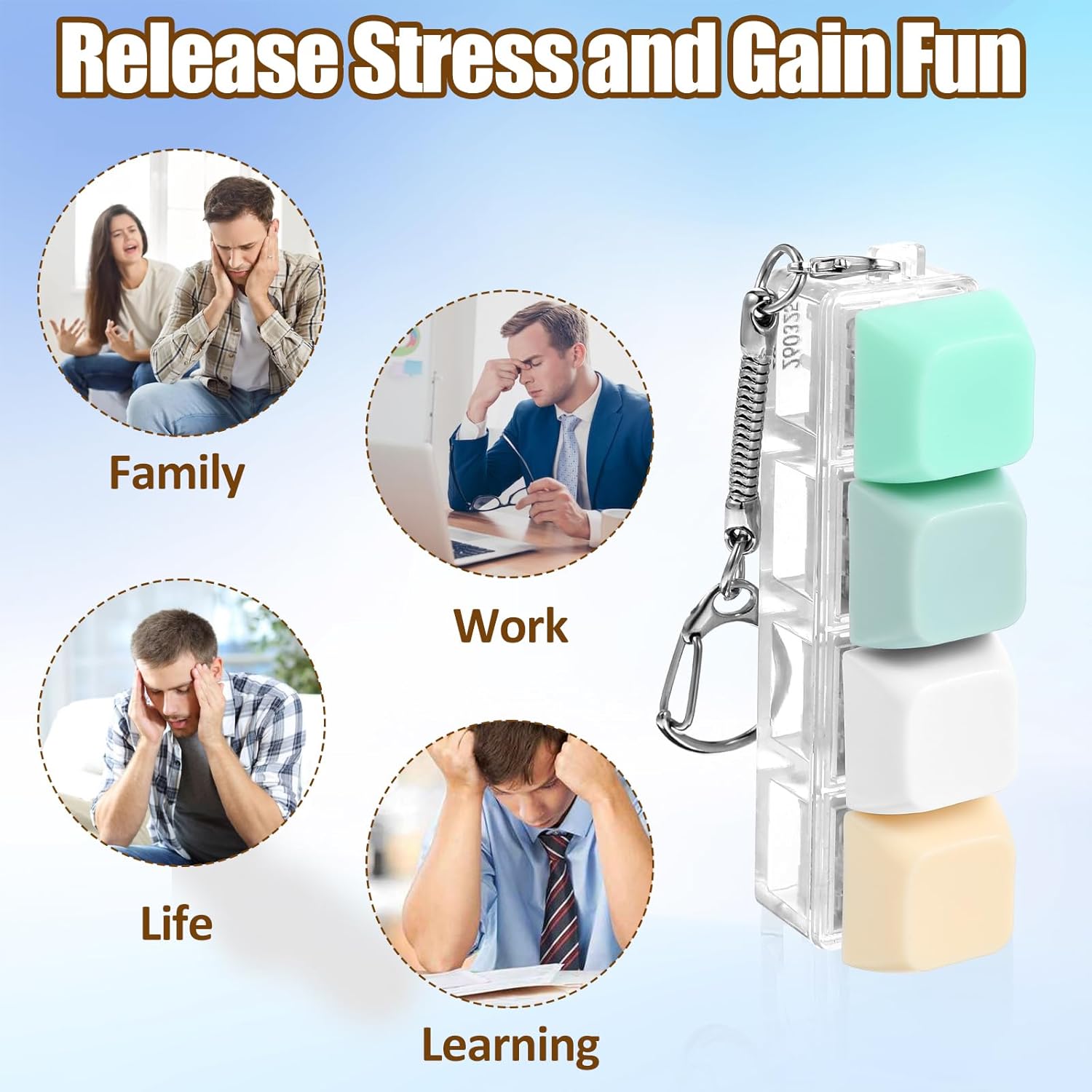Keyboard Fidget Toy, 2Pcs Fidget Keyboard Keychain Silent Loud Keyboards Clicker Sensory Fidgets Toy for Office Work Library Stress Relief