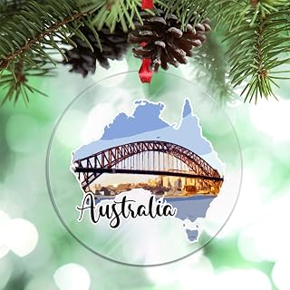Australia Journey Personalized Christmas Ornaments 2023 Australia Map Christmas Decorations for Tree Clear Acrylic Ornaments Unique Hanging Ornaments Present Xmas Souvenir Gifts