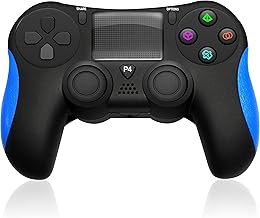 Wireless PS4 Controller - High-Performance Remote Joystick Game Console Controller Compatible with PS4/PS3, PC, Android, iOS Console - Dual Vibration, LED Lights, Built-in Speaker, 6-Axis Sensor