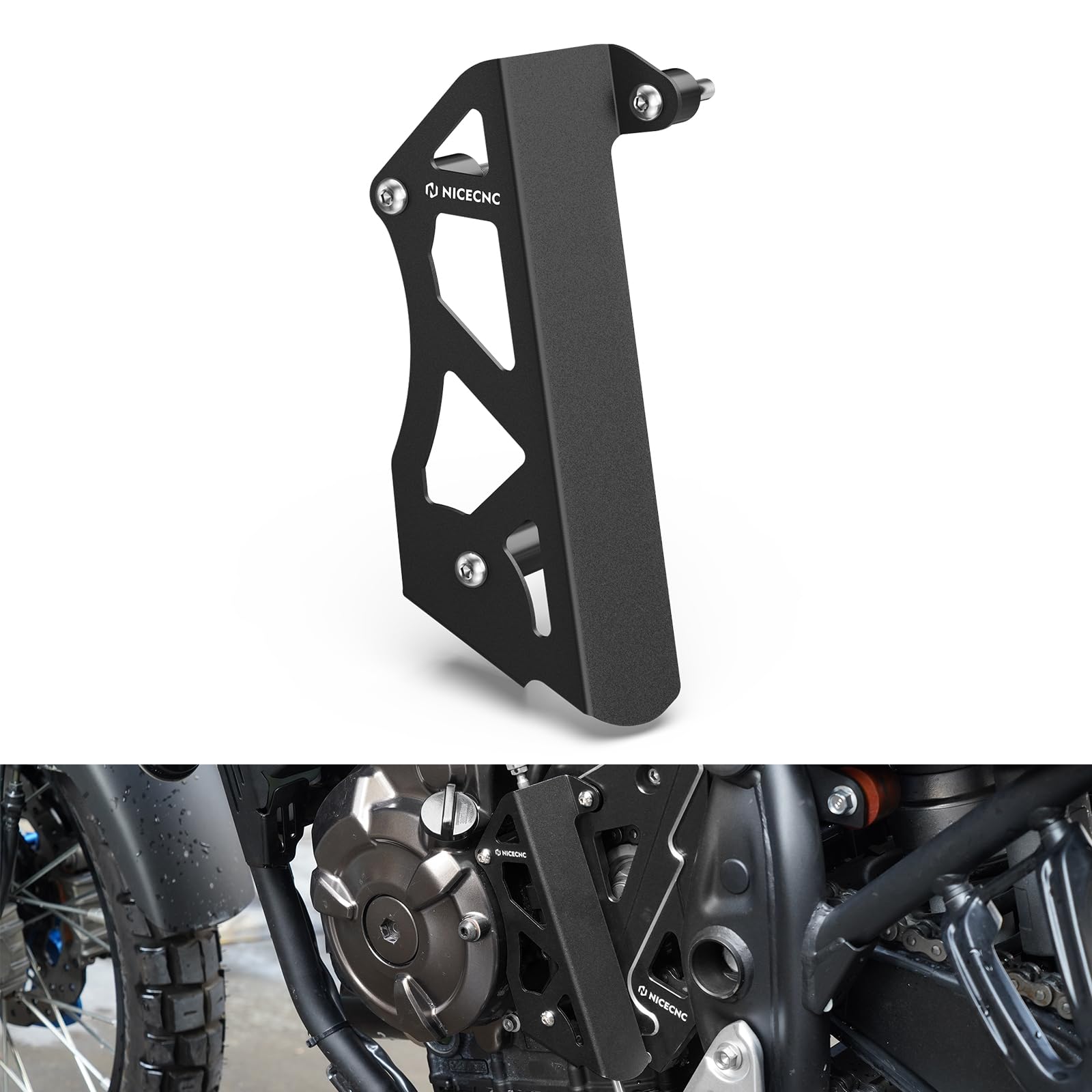 NICECNC Rahmenlochstopfen | Für Yamaha Tenere 700/XTZ700 2019-2023 | Schwarz