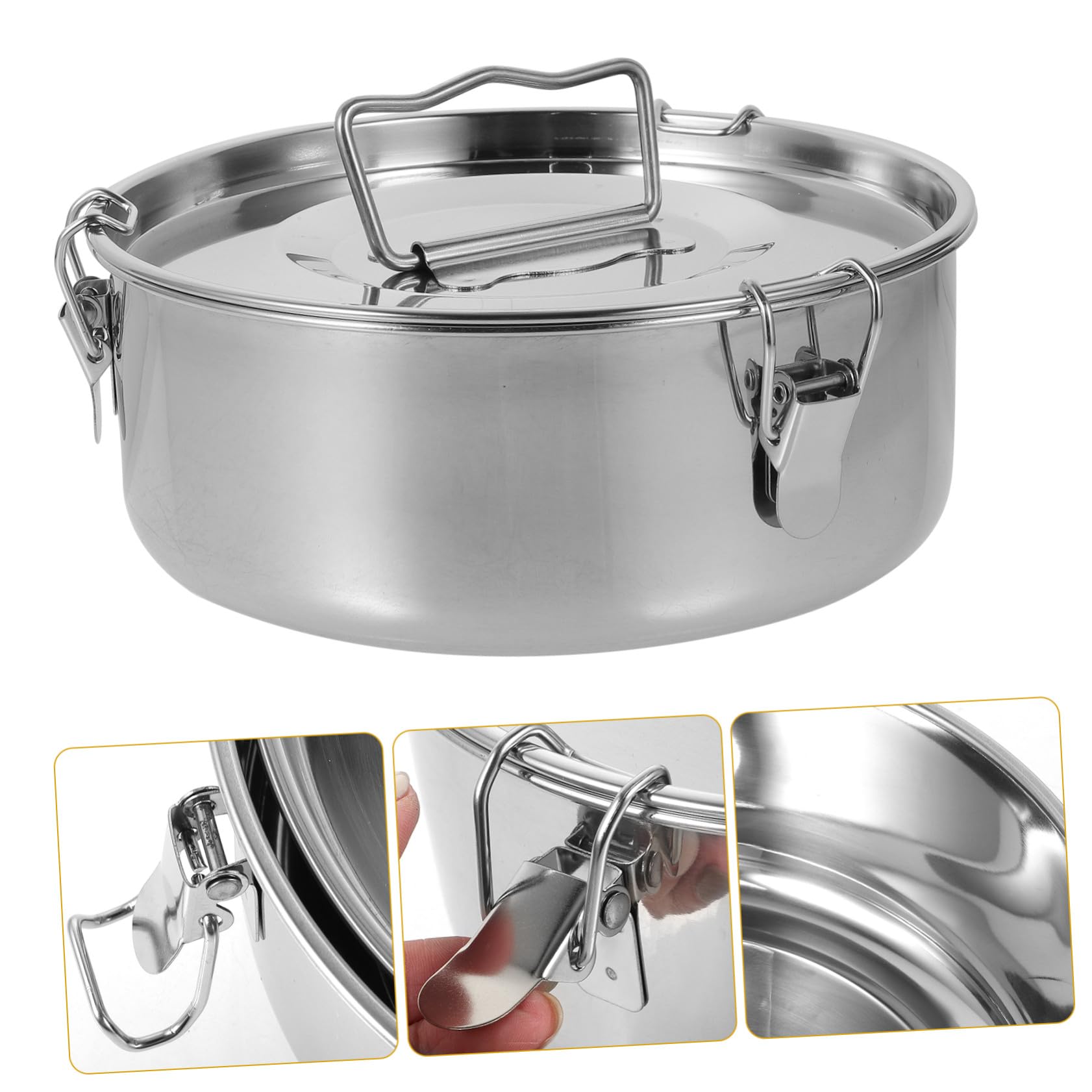 Molde para Flan de Acero Inoxidable con Tapa y Mango para Hornear | Recipiente para Flan, Uso en Vaporera de Alimentos, Acabado Plata, Apto para Maíz y Arroz