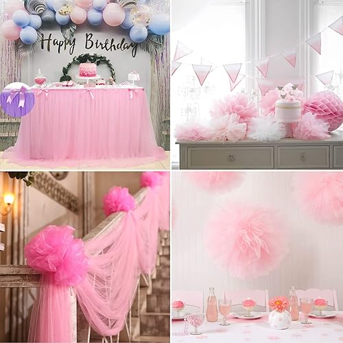 Miniatura 34 de Rollos de tela de tul rojo de 6 pulgadas por 100 yardas (300 pies), carrete de tela, cinta de tul para envoltura de regalos de Navidad, lazo de tutú