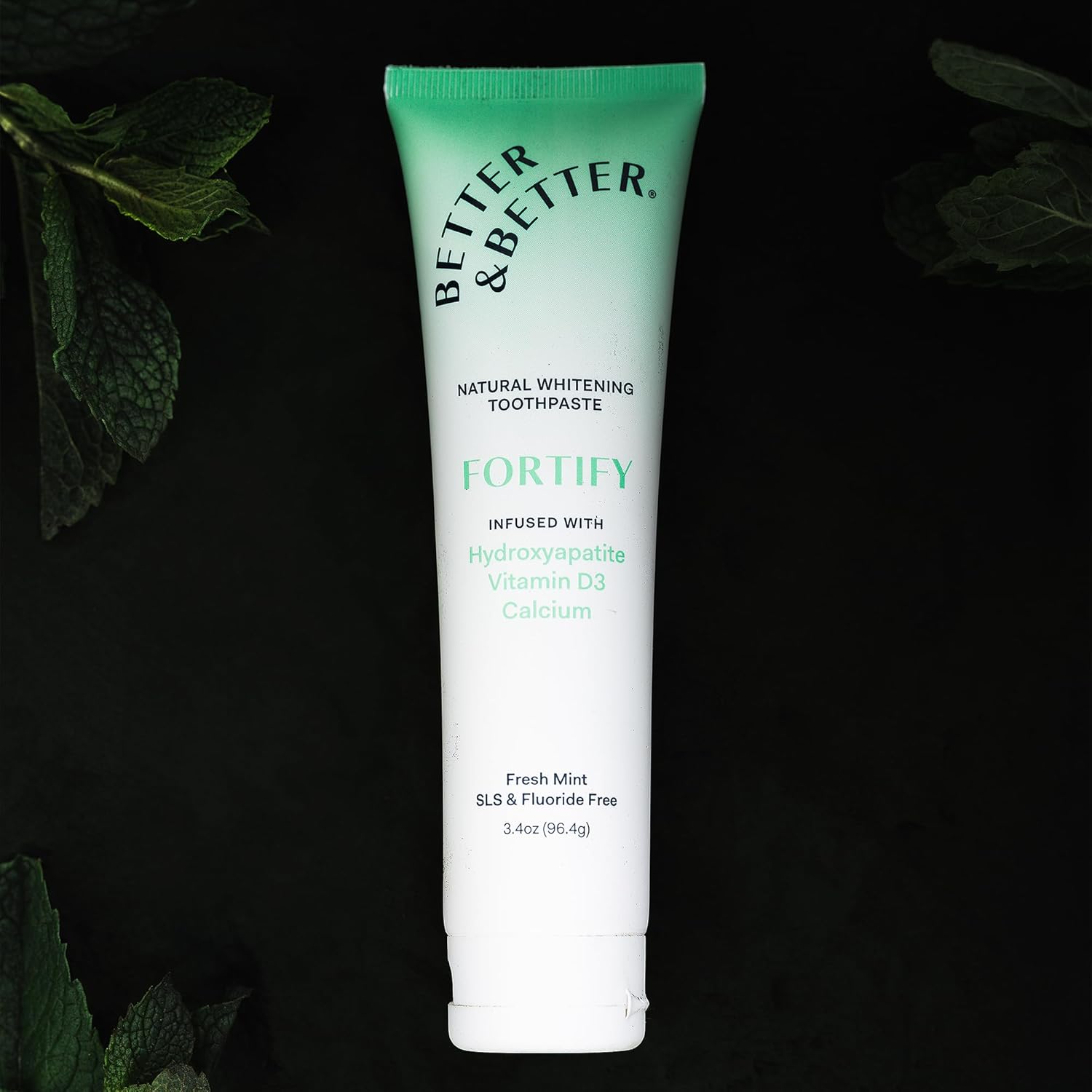 Better & Better Fortify Hydroxyapatite Toothpaste | Infused w/VIT. D & Calcium | Fluoride & SLS Free for Sensitive Brushers | Natural & Vegan Whitening Toothpaste | Fresh Mint Flavor | 3.4oz, 1 Pack - Image 6