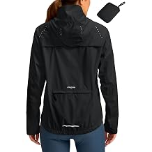 Women's Cycling Rain Jackets Waterproof Windbreaker Lightweight Running Windproof Reflective Jacket Packable Hooded