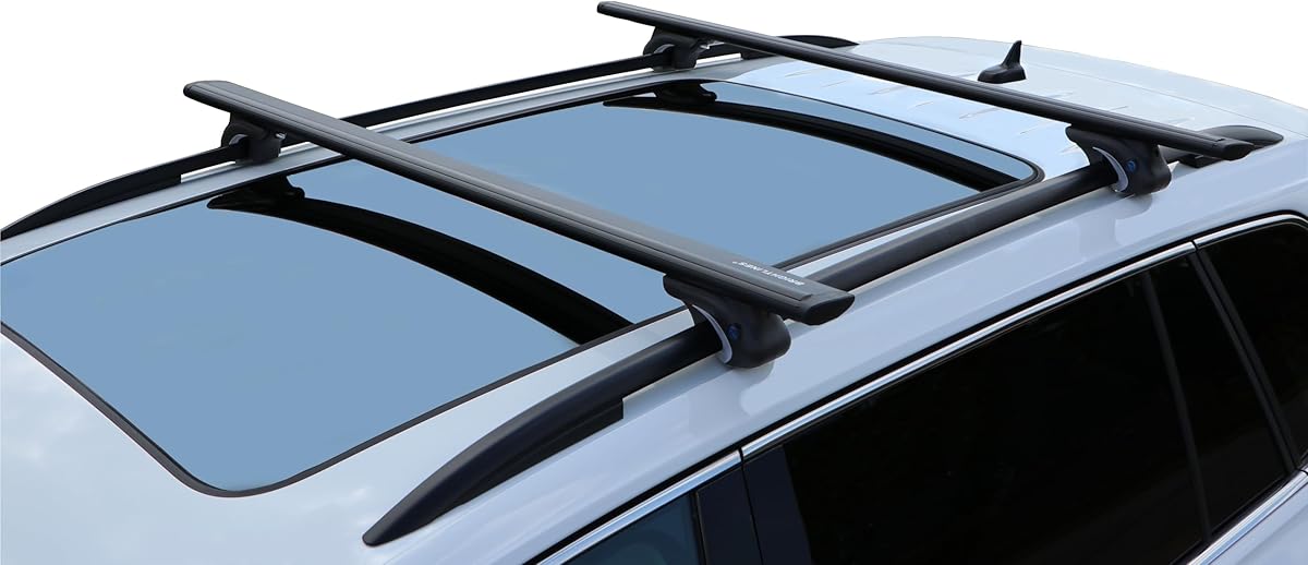 BRIGHTLINES All Black Heavy Duty 220 lbs Wing Shaped Universal Crossbars Roof Racks Compatible with 2017-2025 Volkswagen Atlas for Kayak Luggage ski Bike Carrier, a Set of 2