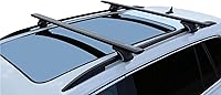 BrightLines 54" Heavy Duty Wing-Shaped Crossbars Roof Racks - 220 lbs Capacity, Anti-Theft Locks for Kayaks, Bikes, Skis on SUVs & Cars - Black Set of 2