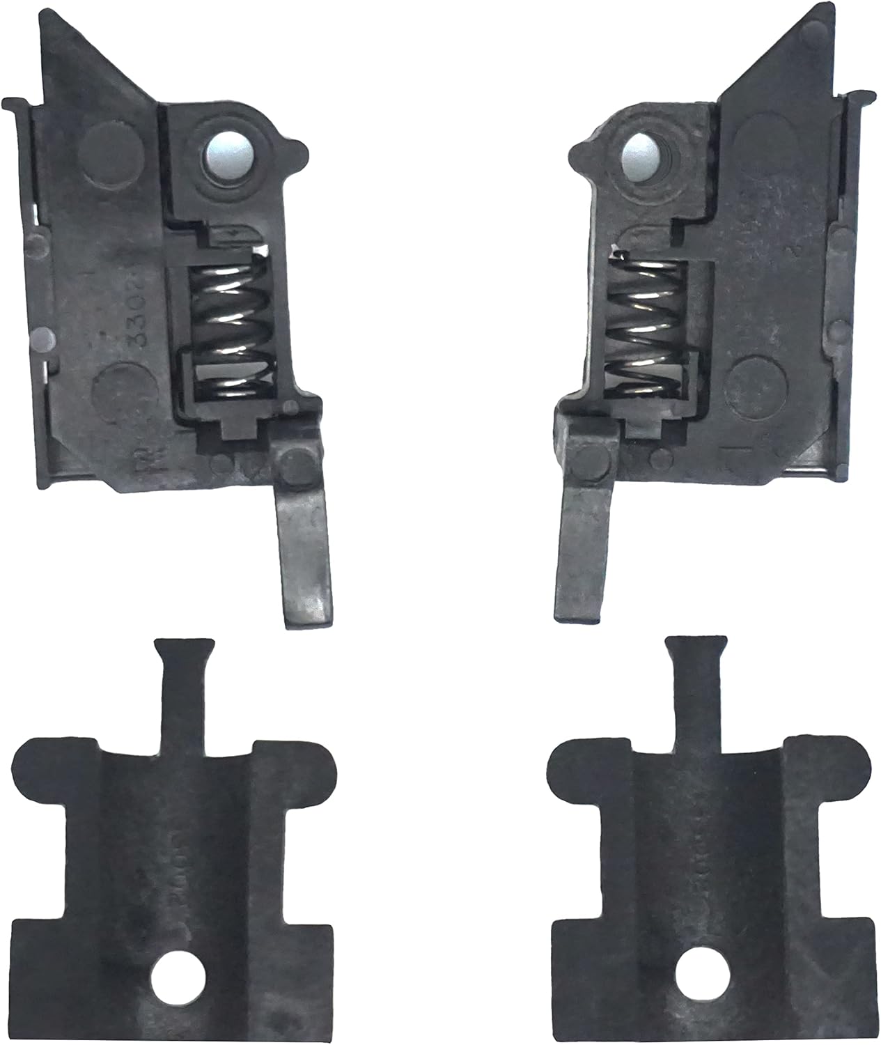 WRS 1-1/2″ Window Tilt Latch Assembly Set with Stops – Surface Mount Window Tilt Latches for Double Hung Window Sash – Spring Loaded Window Tilt in Left & Right Pair – Black