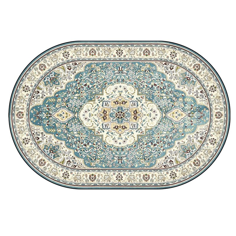 Tapis ovale lavable au design rétro métrique de qualité - 3