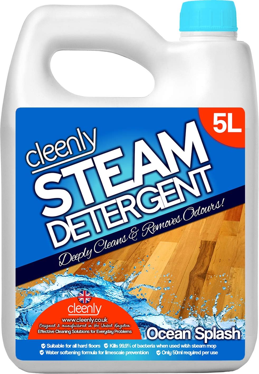 Cleenly Steam Detergent for Steam Mops (5 litres) Ocean Splash