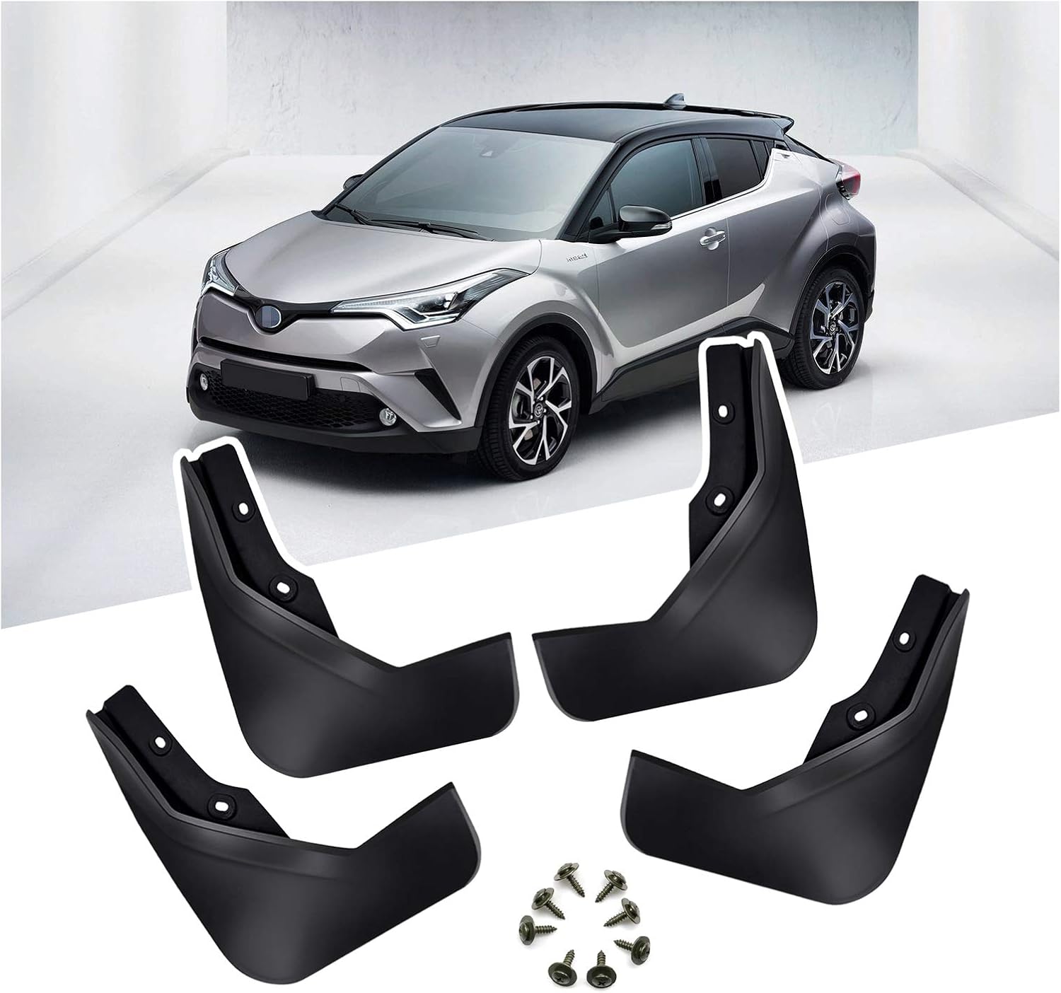 LFOTPP Mud Flaps for 2016-2020 T*oyota C-HR ZYX10 / NGX50 Splash Guards Mudflap Fender Mudguards Pack of 4 Black