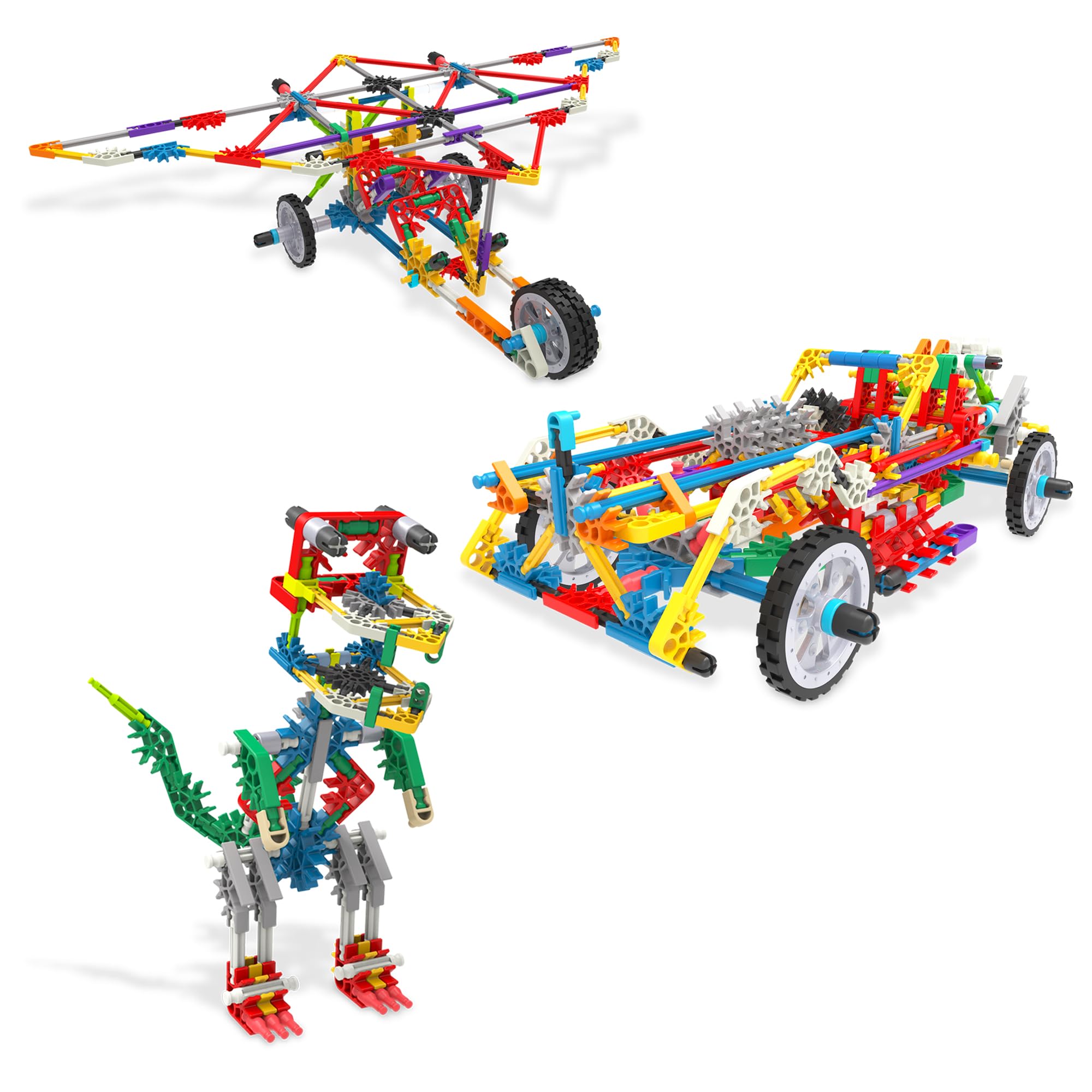 Basic Fun K’NEX Deluxe – Set Costruzioni 408 Pezzi con 80 Modelli e Borsa – Gioco Creativo Educativo