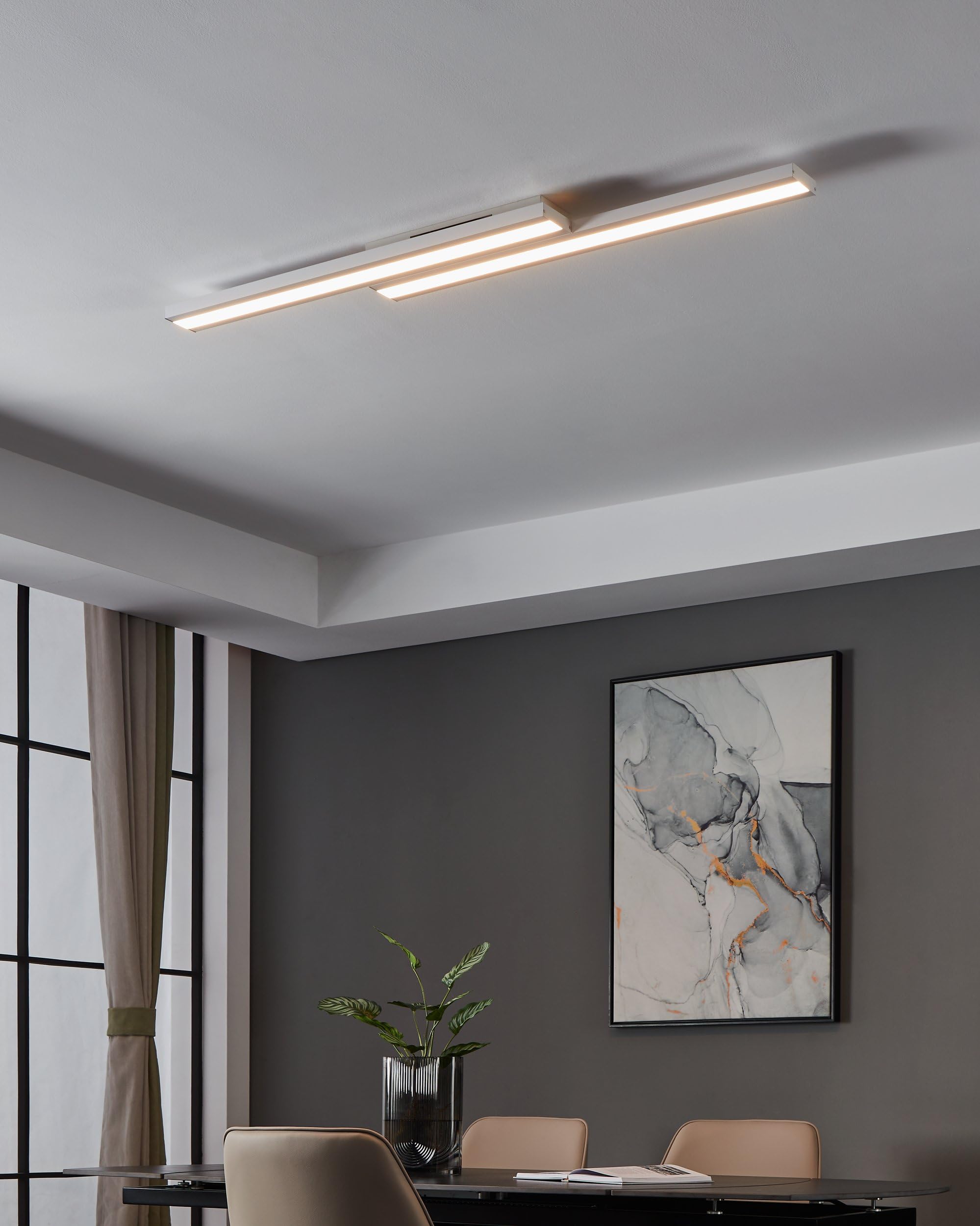EGLO Plafondlamp FUEVA-Z 21 cm, app en spraakbesturing Alexa, dimbaar