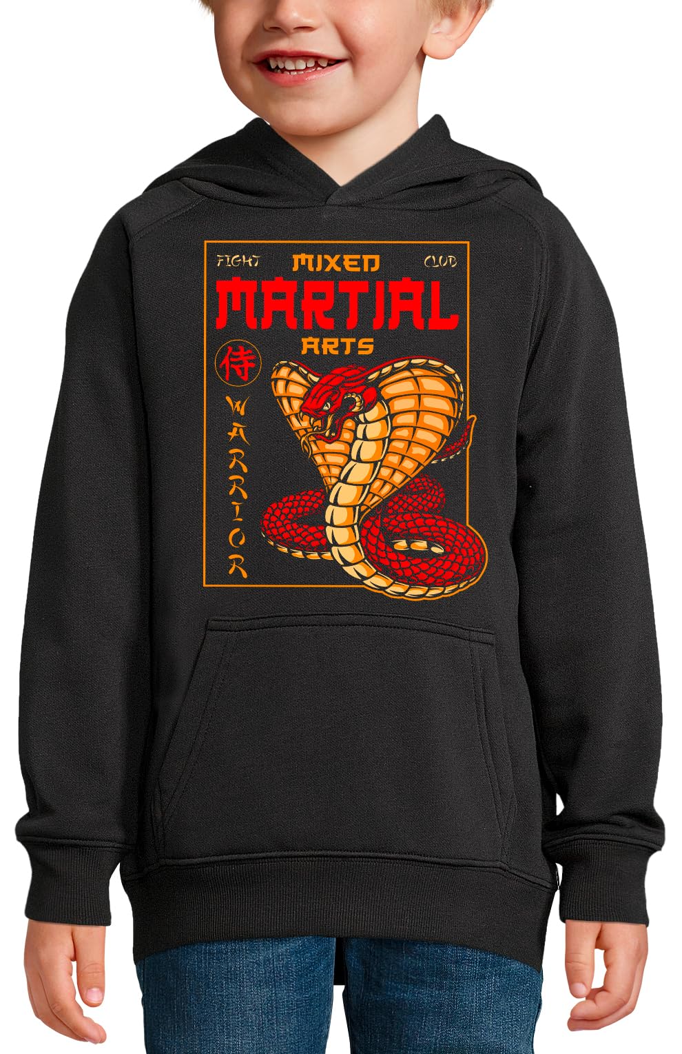 Sweat à Capuche Cobra Serpent Imprimé Résistant Enfant Taille 6 Ans