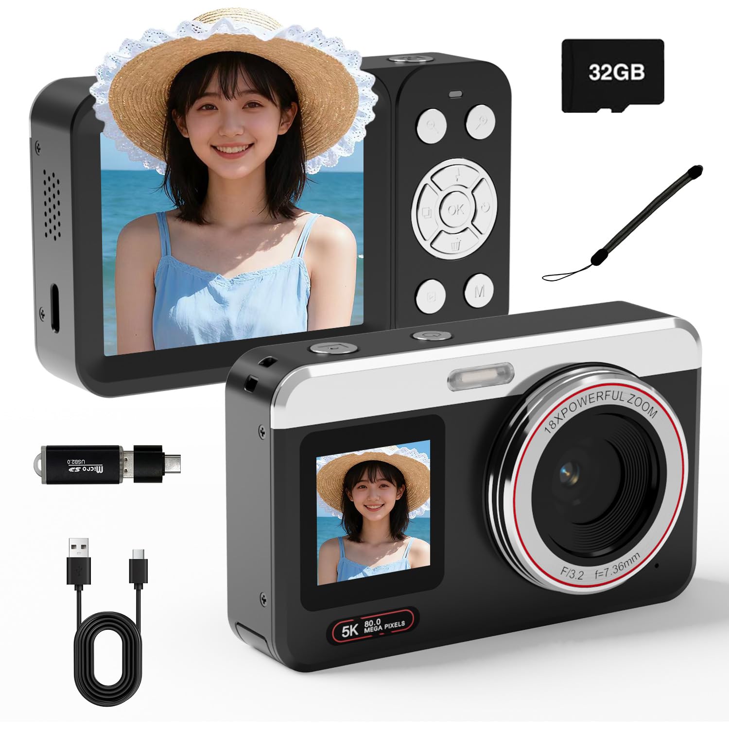 Amazon.co.jp: Fesaymi 5K デジカメ スマホに送れる デジタルカメラ