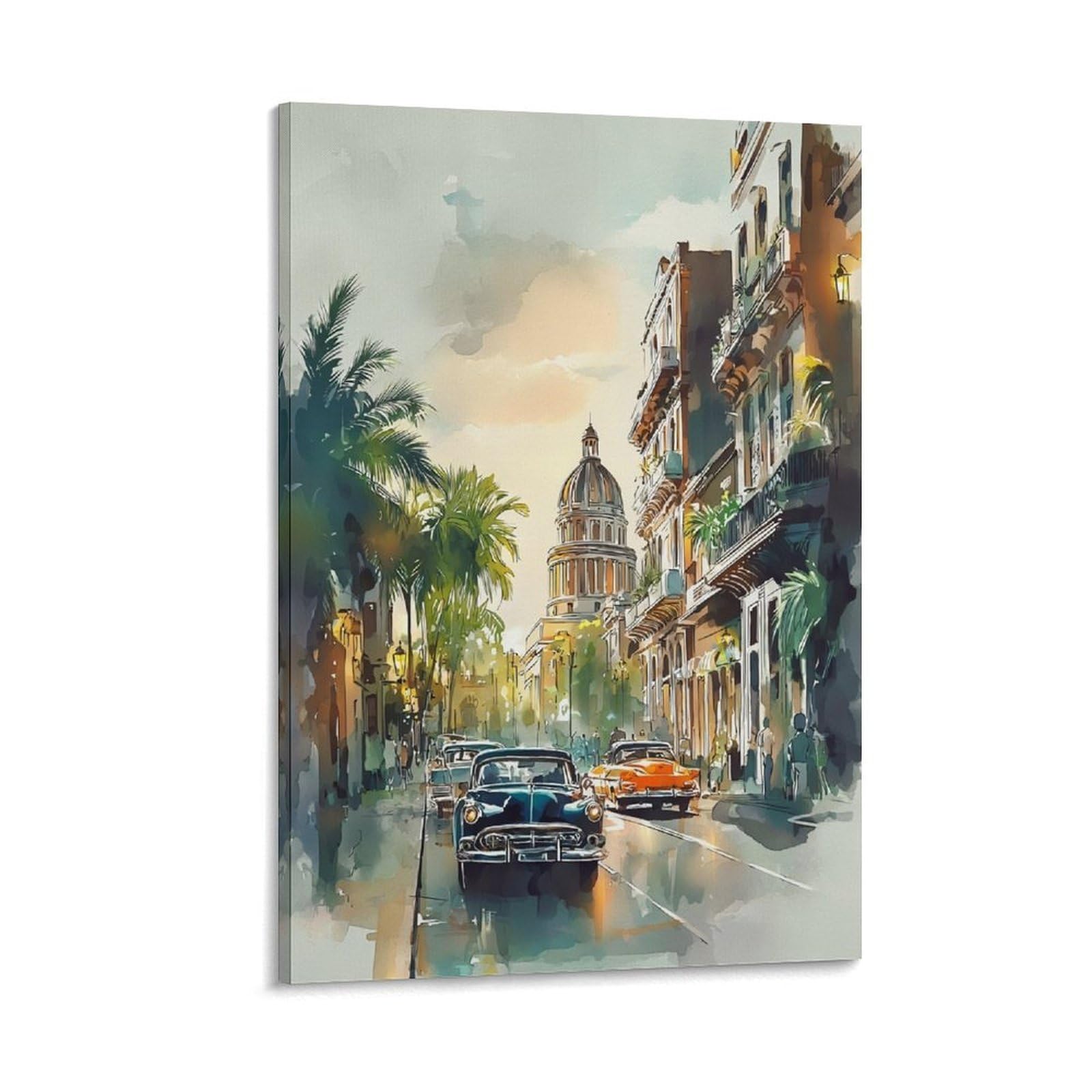 LCYNNH Phoenix Arizona Watercolor Painting 24x36inch(60x90cm) Vintage Travel Poster Watercolor Canvas Art