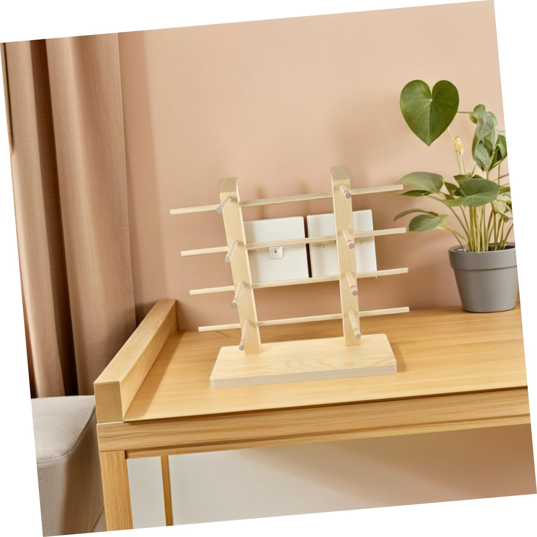 2piezas Expositor De Gafas De Madera Unidades Soporte Multicapa para Tiendas y Mostradores Expositor De Gafas De Madera para Dormitorio