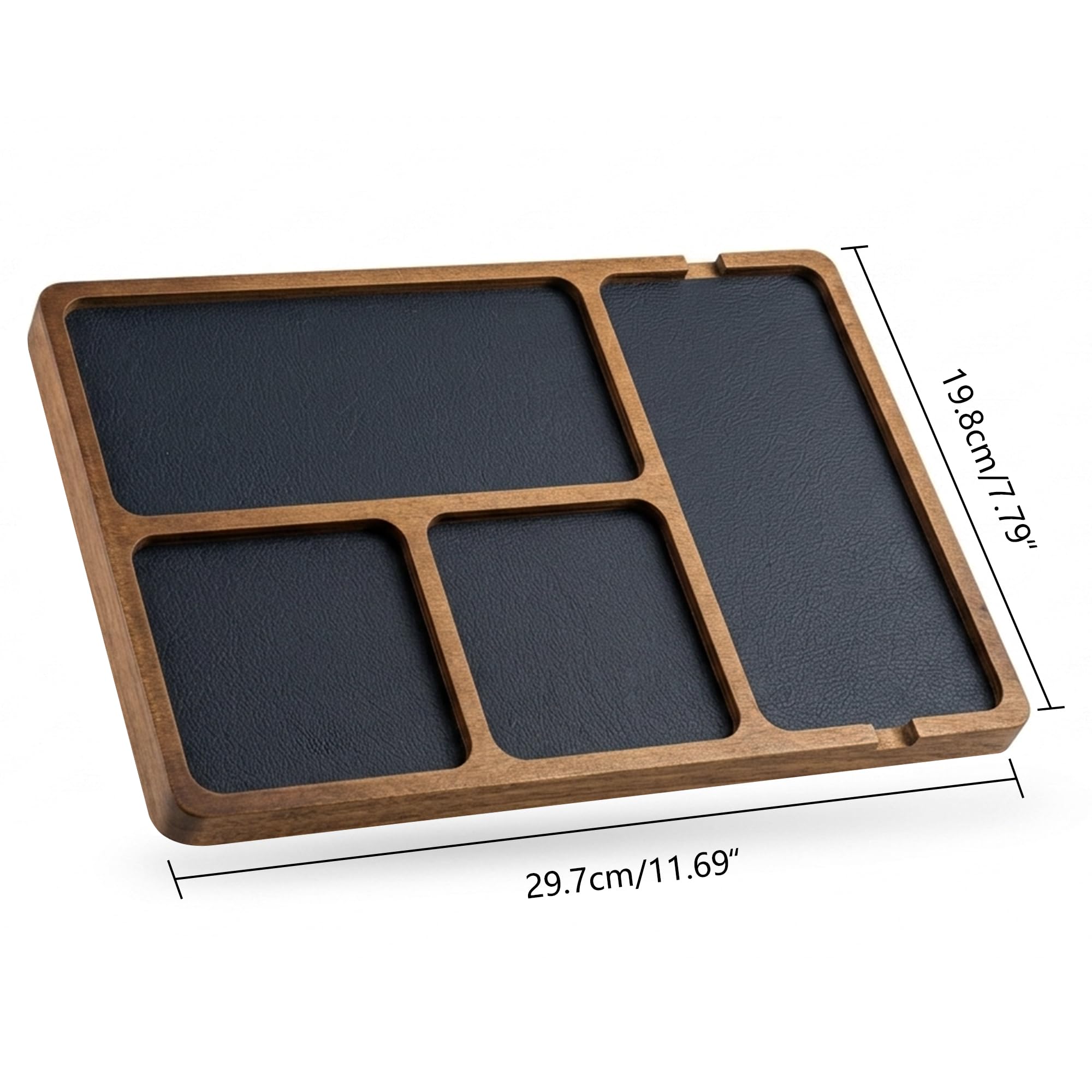 Musiin Vassoio organizer da scrivania, vassoio portaoggetti in legno a 4