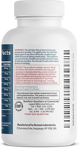 Vista 7 de Bronson Advanced Colon Cleanse - Fórmula prémium de limpieza y desintoxicación con cáscara de psyllium, hoja de senna, cascara sagrada, raíz