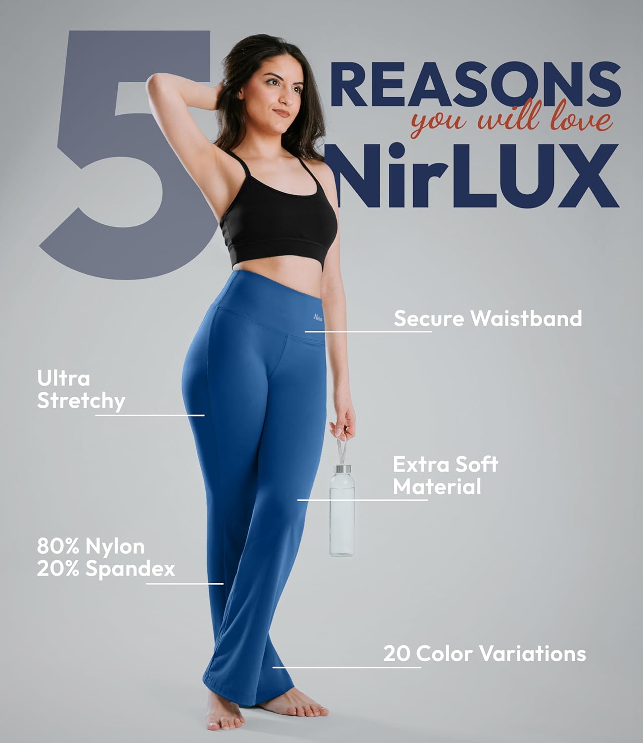 NirLUX Bootcut Leggings for Women – High Waisted Yoga Pants Women – Tummy Control Workout Womens Leggings - Image 5
