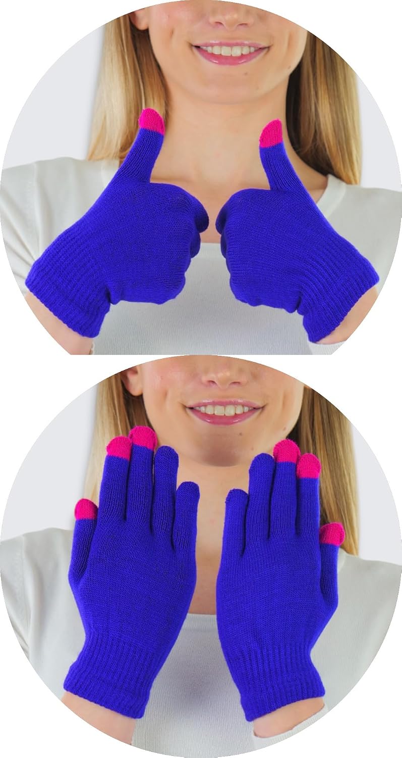 ToBeInStyle Women's Pack of 6 Assorted Magic Touch Screen Gloves