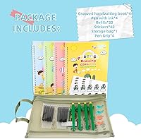 Vista 6 de Libro de práctica de escritura a mano ranurada, cuadernos mágicos para niños, juego de práctica de escritura a mano, libro de caligrafía preescolar